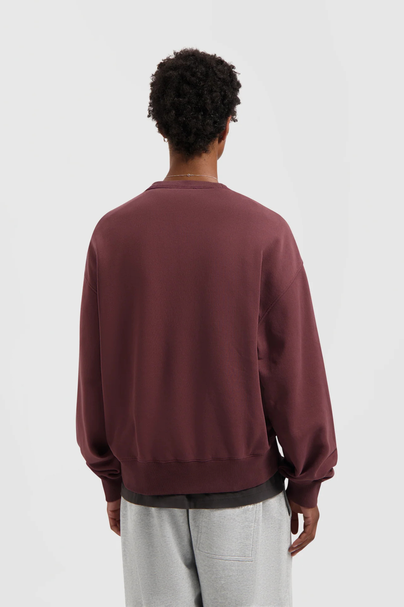 WASHED SIGNATURE BOXY CREWNECK - RUM RAISIN