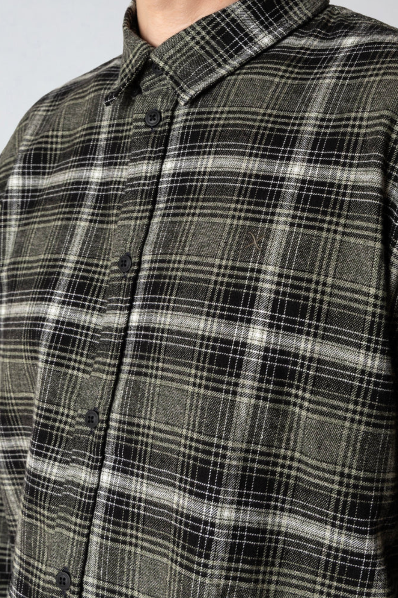 DYLAN CHECKED FLANNEL SHIRT - ARMY/BLACK