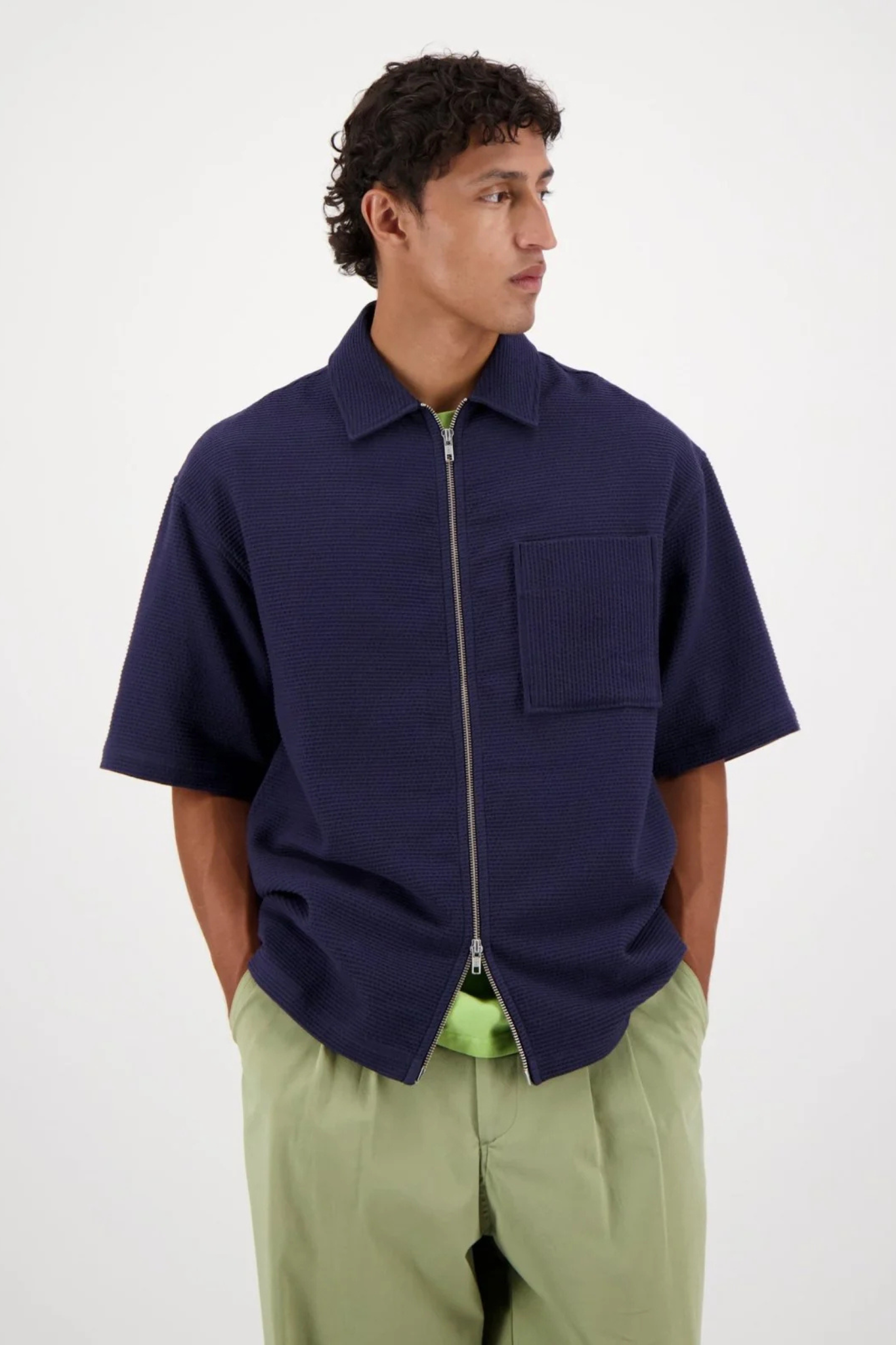 LUIS ZIP SHIRT - NAVY