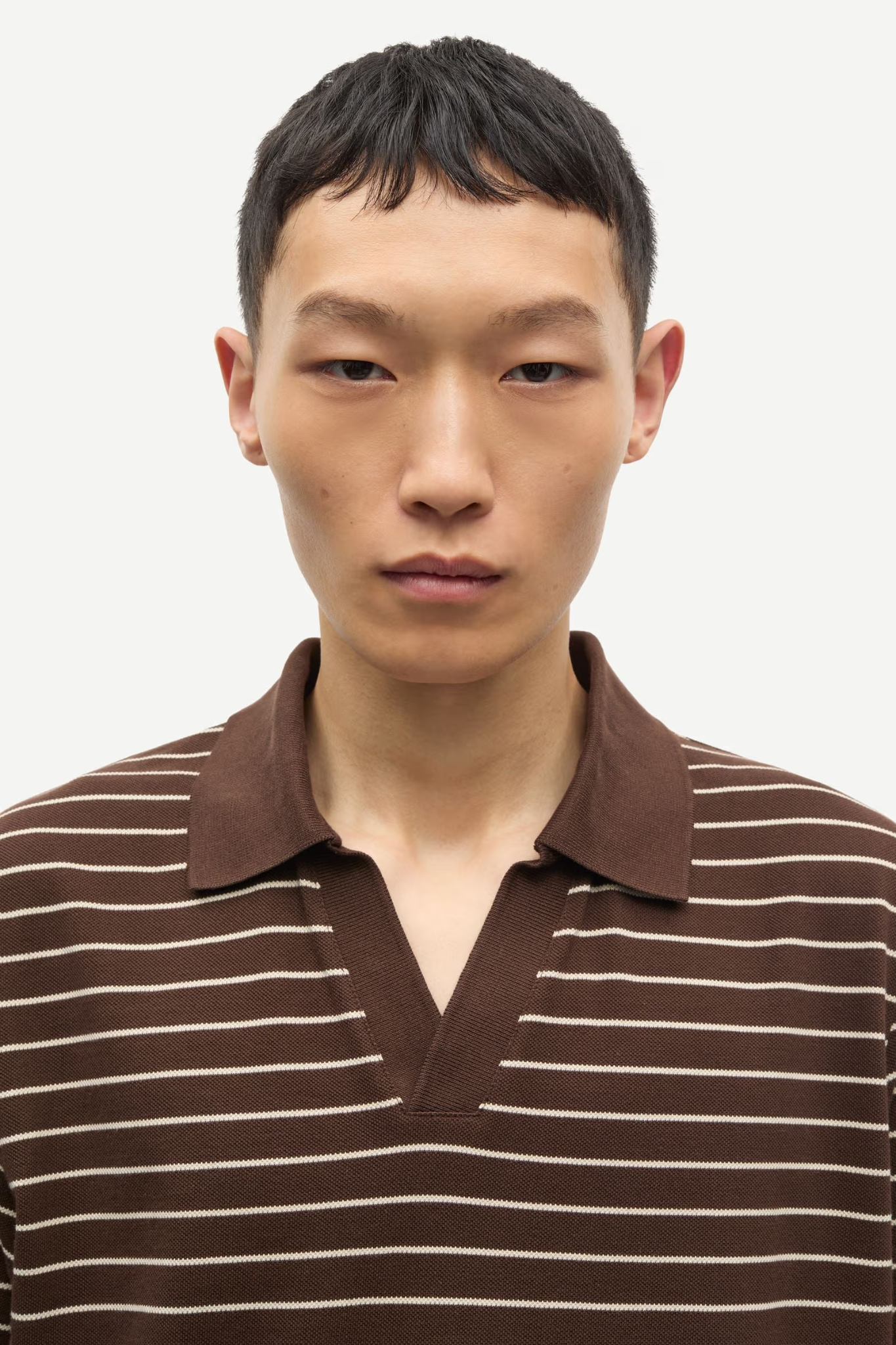 MAC V - NECK POLO - COFFEE BROWN ST