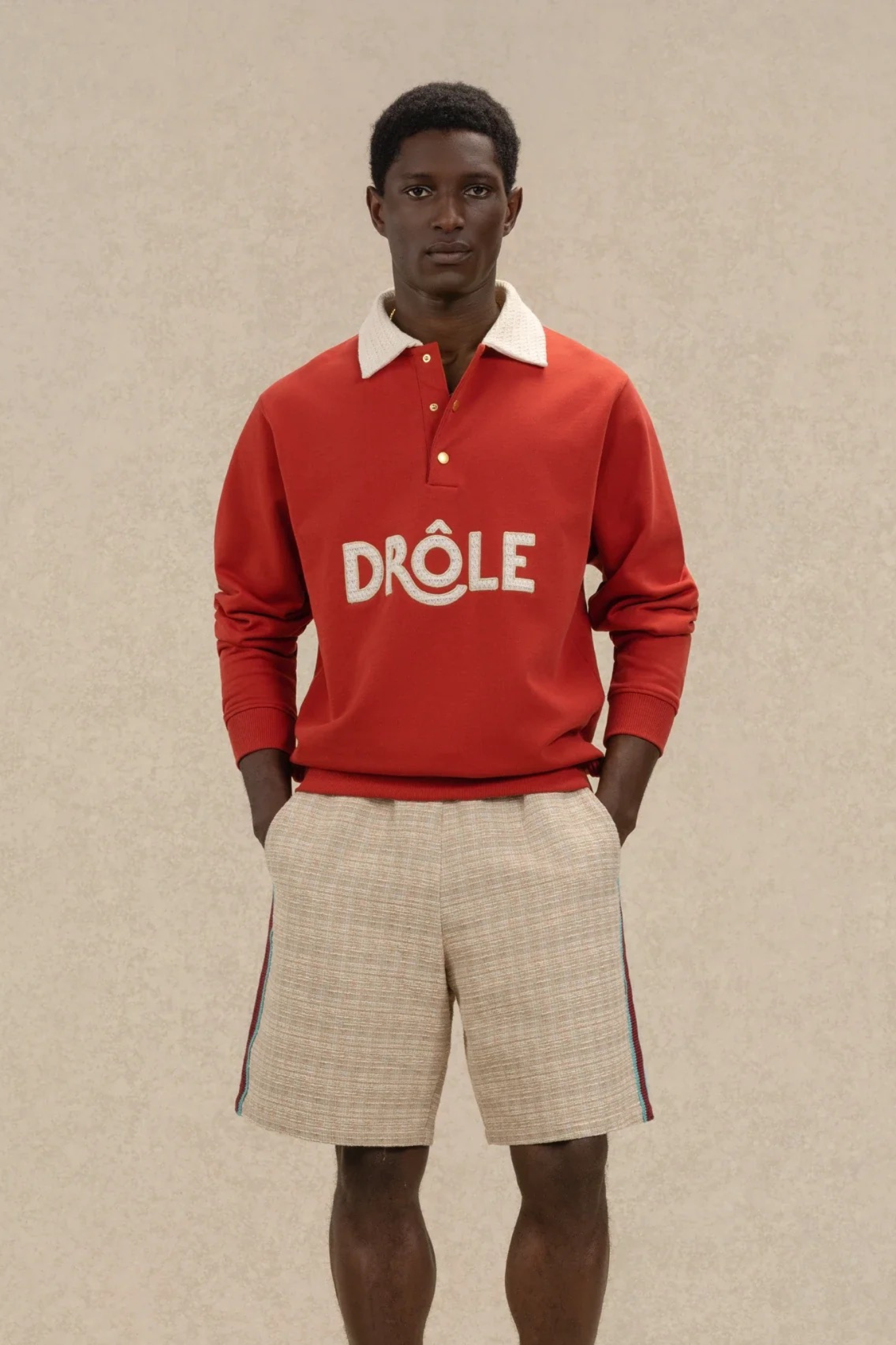 POLO DRÔLE COL CROCHET - DARK RED