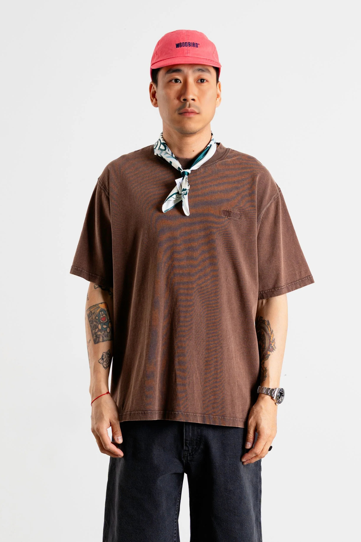 BAINE WASHED T-SHIRT - BROWN