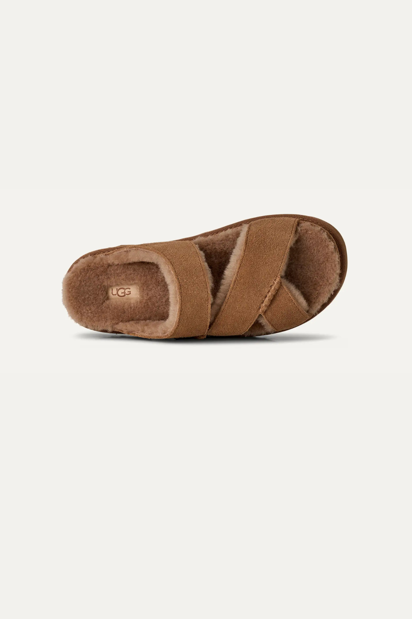 GREENPORT CROSS STRAP SLIDE WOMEN SHOES - CHESTNUT