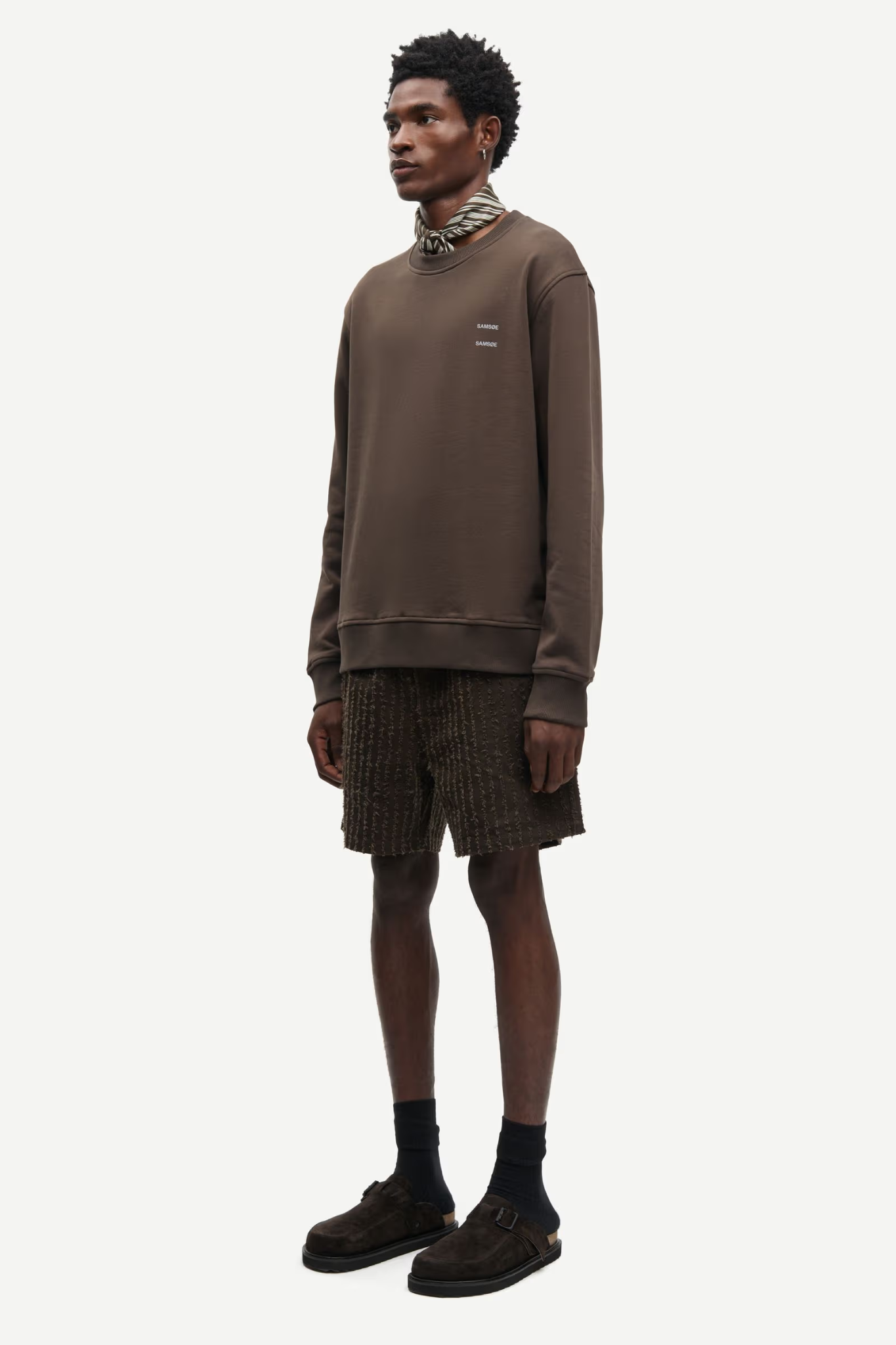 JOEL CREW NECK SWEATER - TURKISH COFFEE