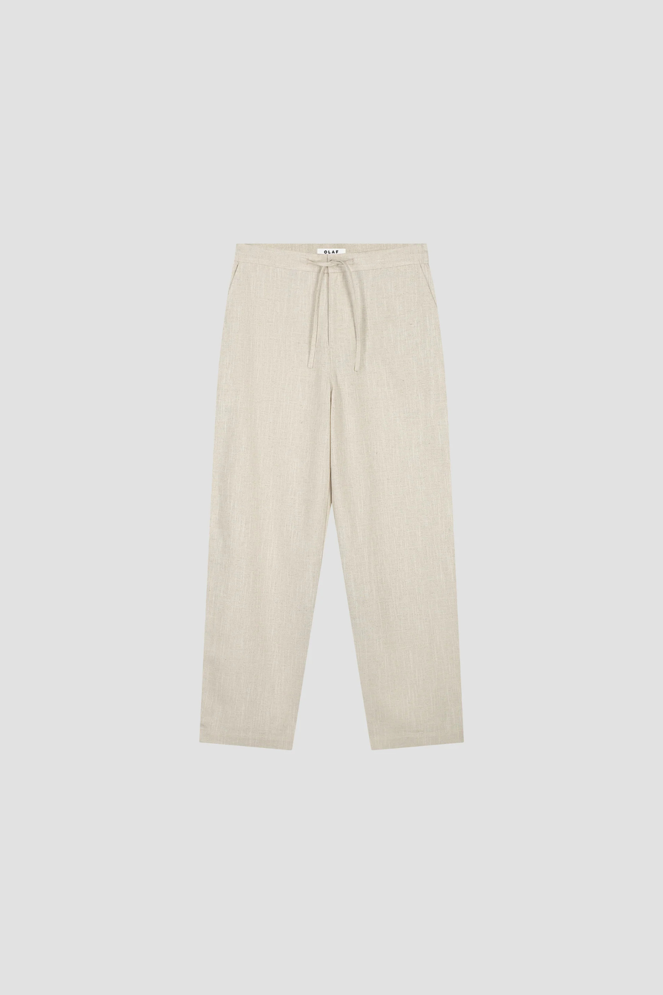 LINEN BARREL LEG PANTS - CEMENT