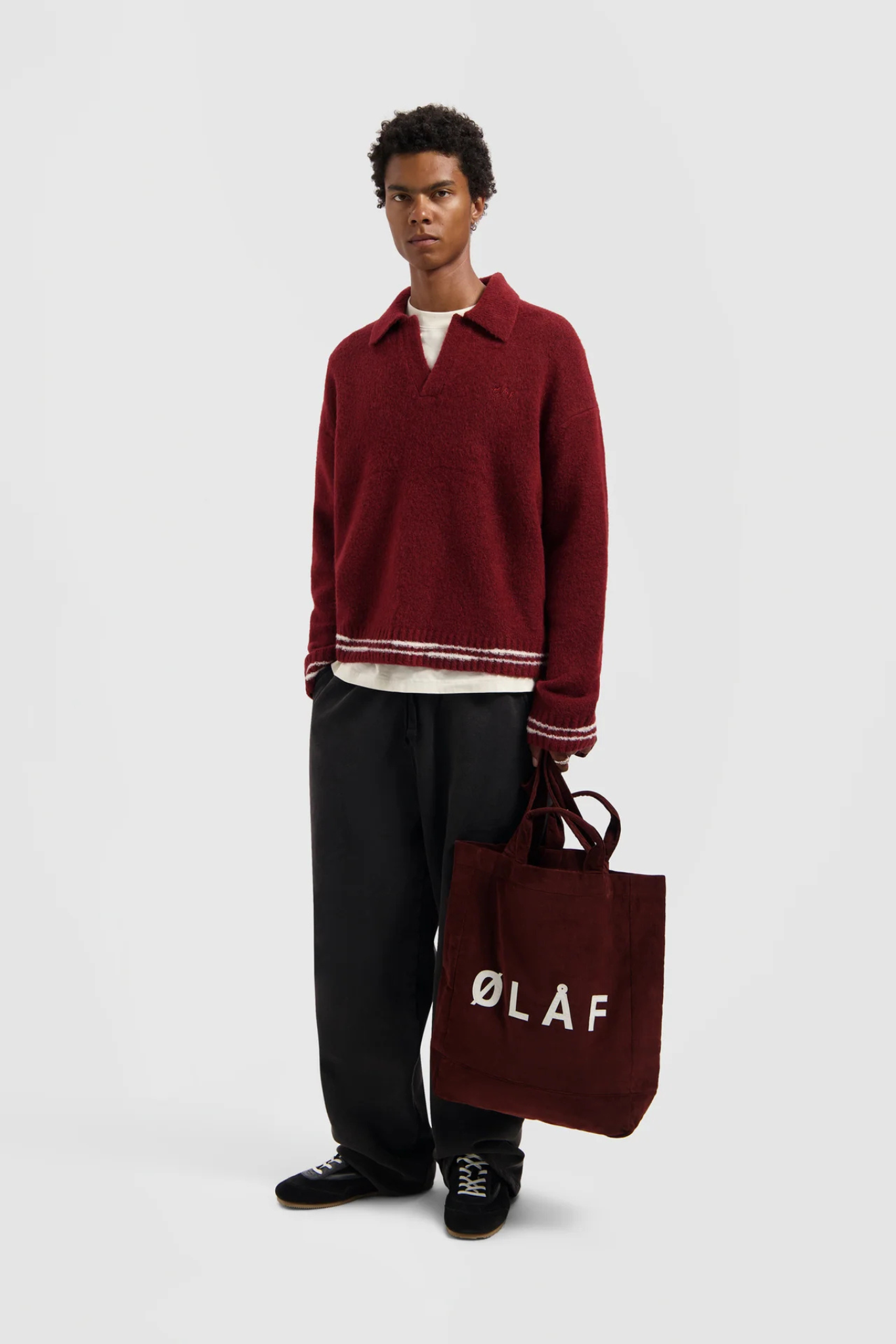 CREFTED DETAIL KNITTED POLO - RUM RAISIN