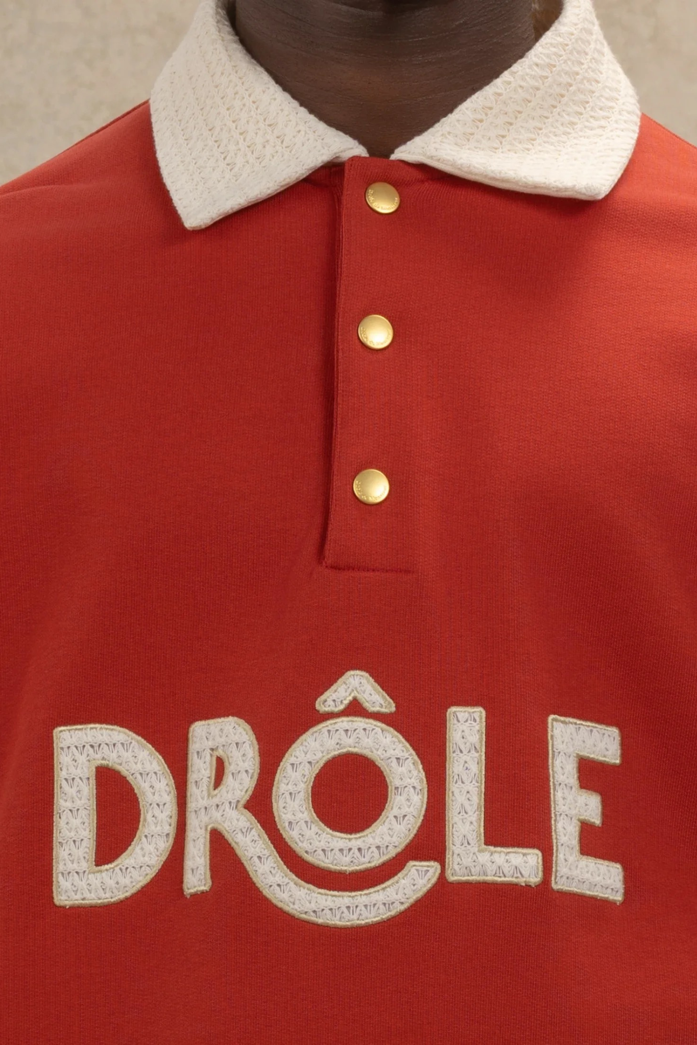 POLO DRÔLE COL CROCHET - DARK RED