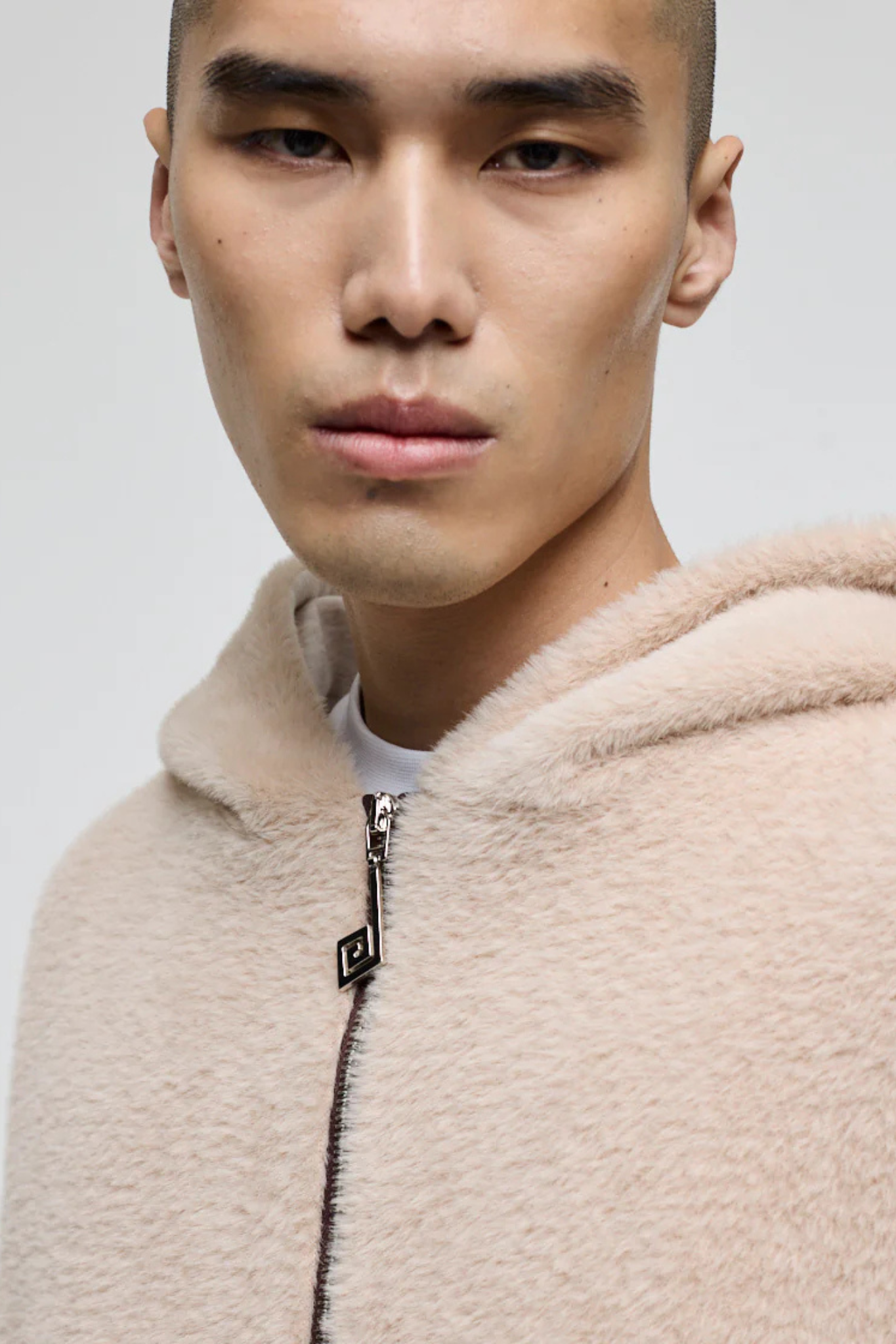 MERINO ZIP HOODIE - BEIGE