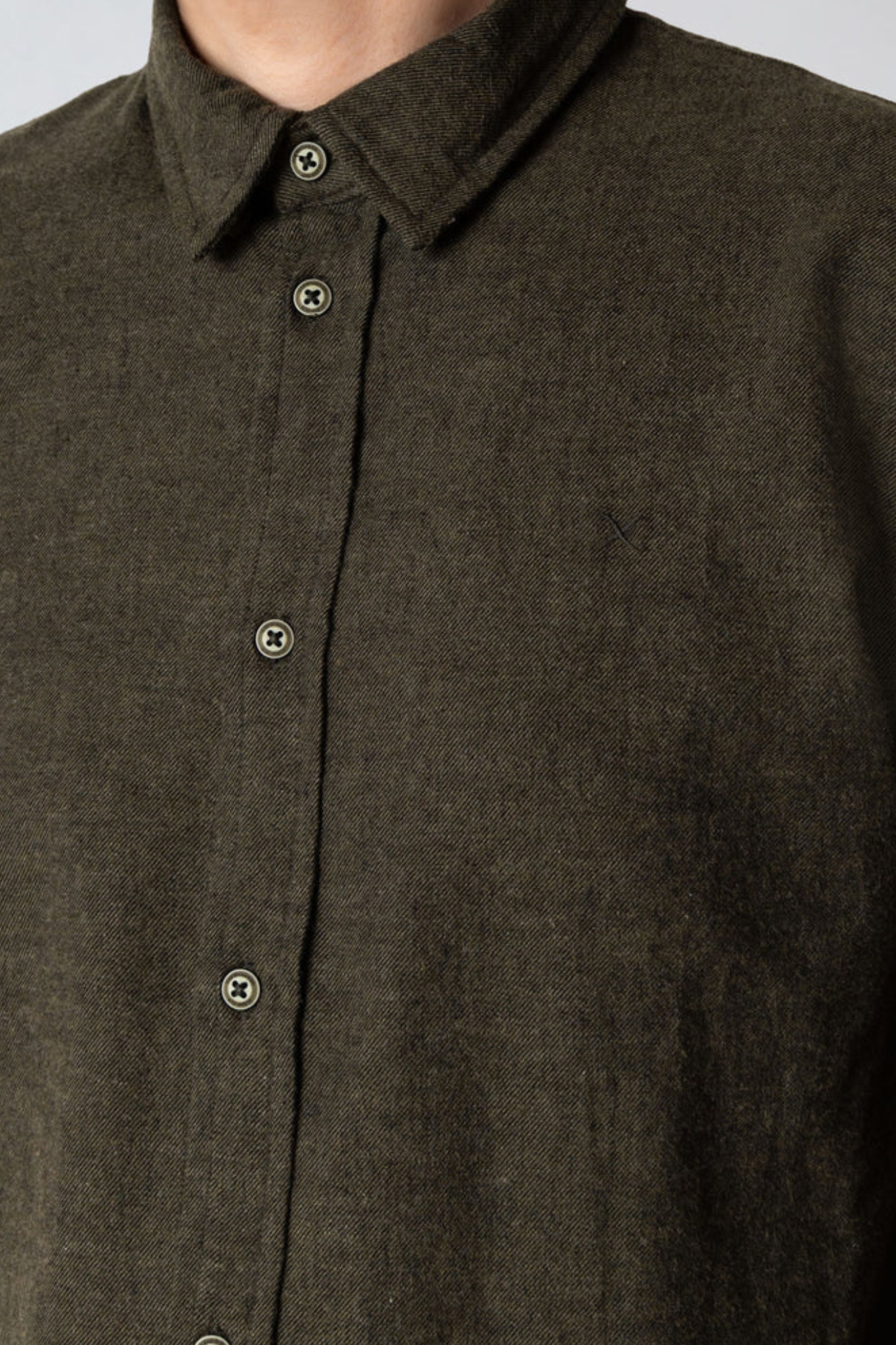 RUSSEL FLANNEL SHIRT - ARMY MELANGE