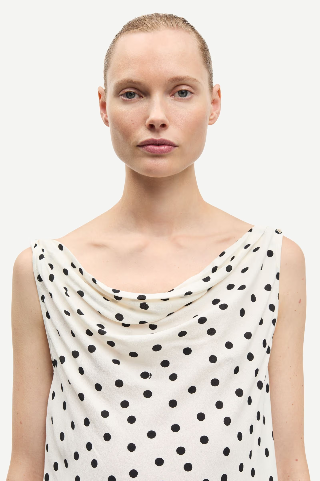 POPPY TOP - DRIFTING DOTS EGRET