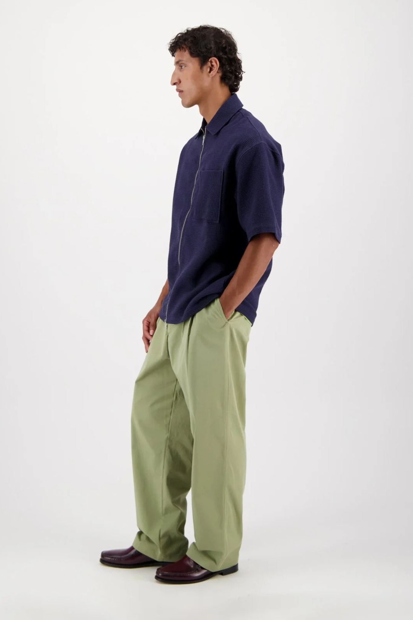 LUIS ZIP SHIRT - NAVY