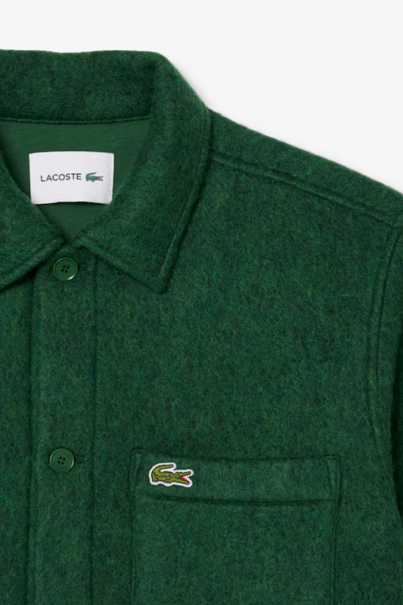WOOL BLENDED FELT SHIRT - GREEN