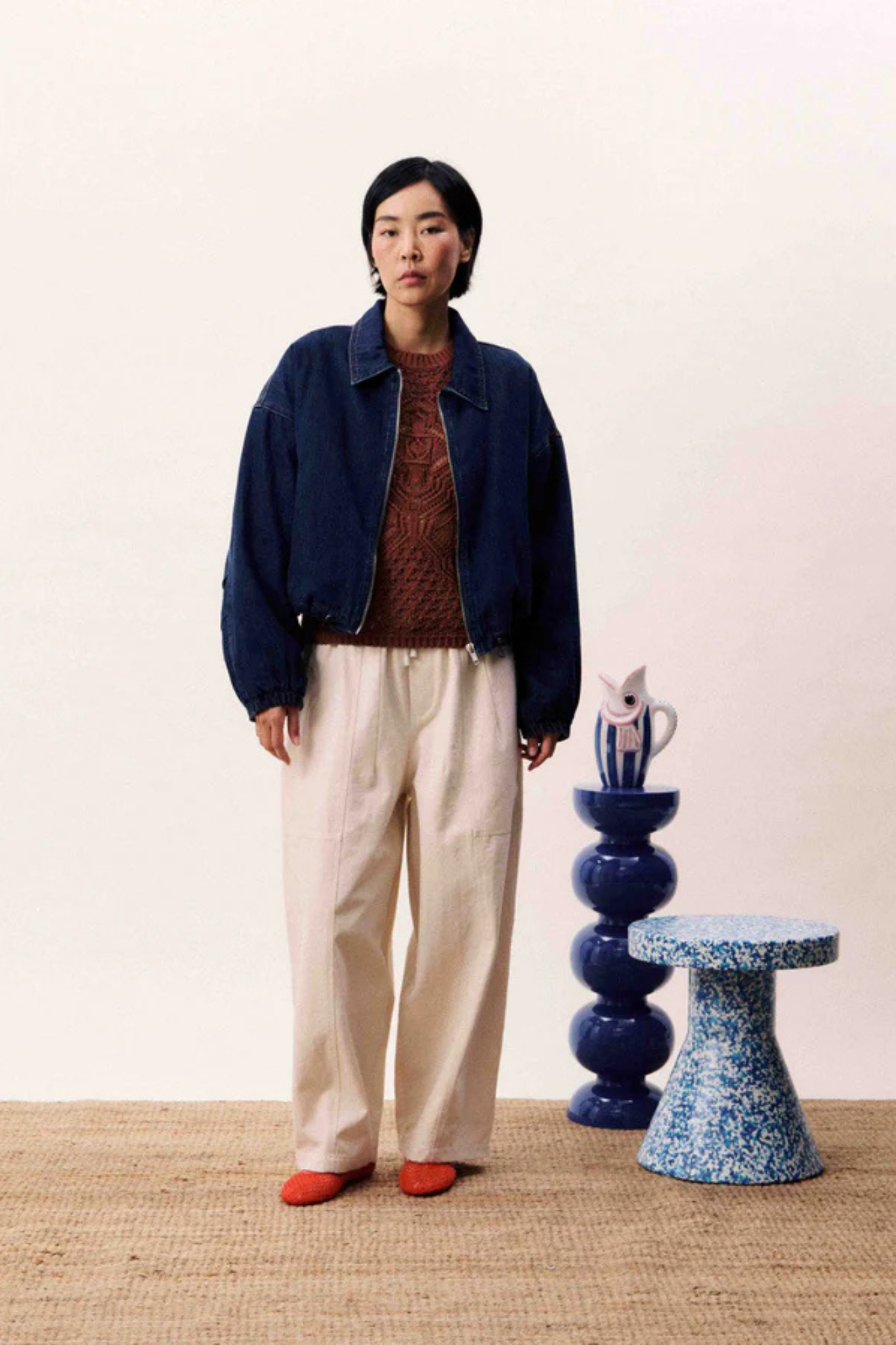 ITACARE BOMBER JACKET - BLUE JEAN