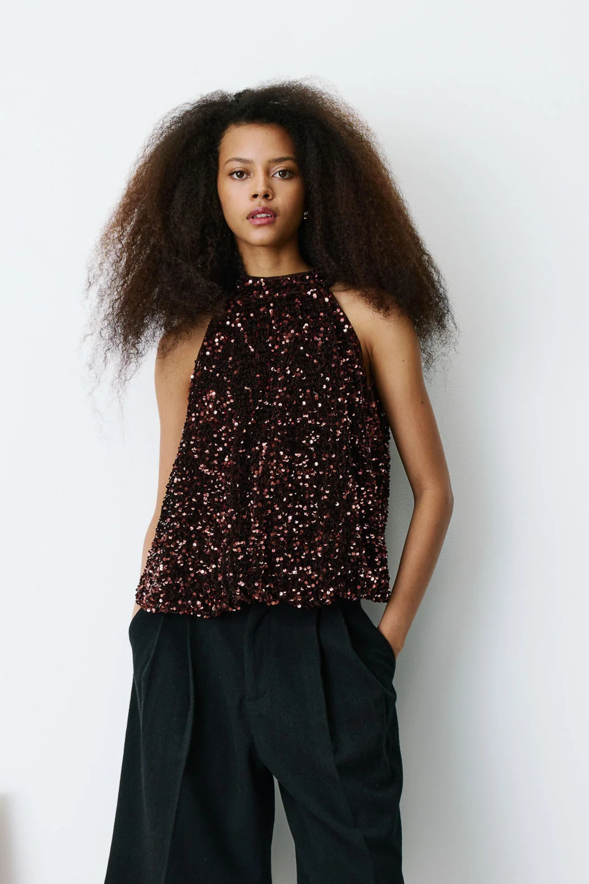 BECKY TOP - CHOCOLAT