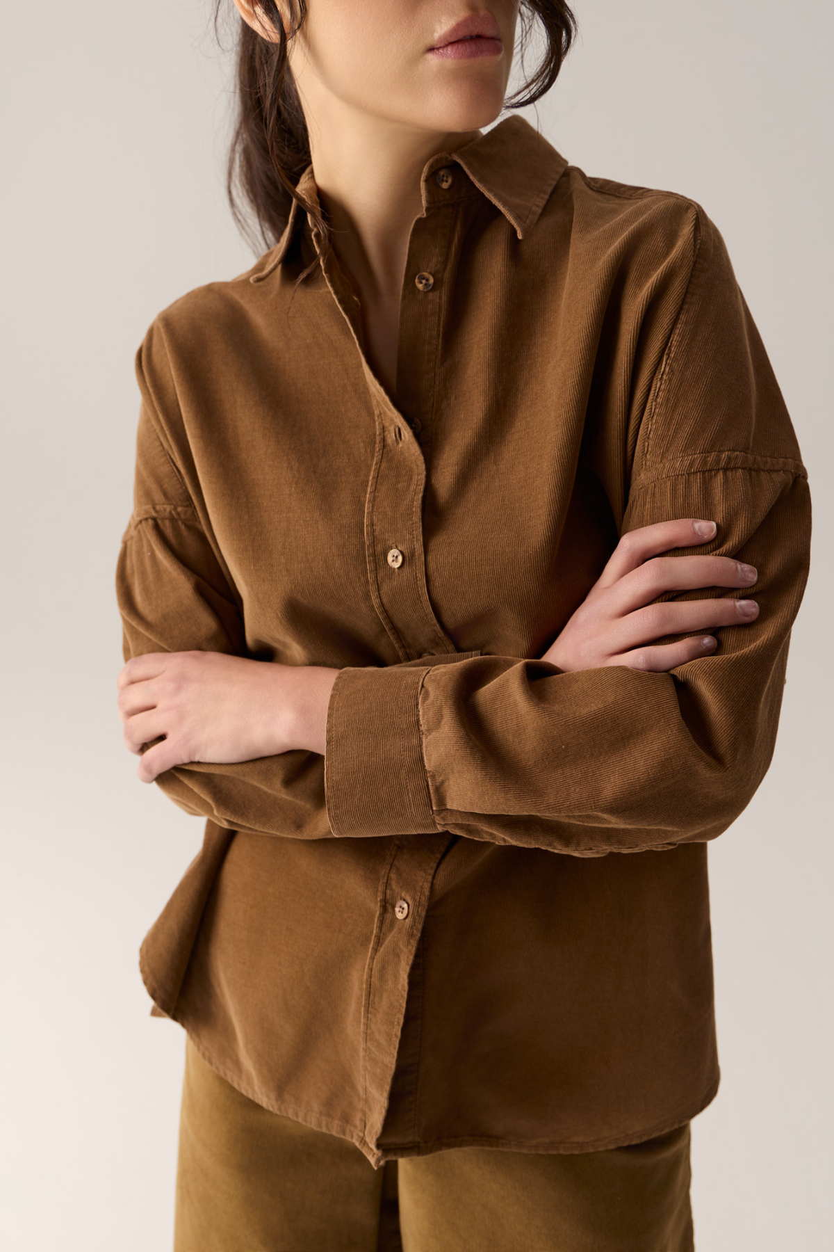 ROSS CORDUROY SHIRT - CARAMEL CAFE