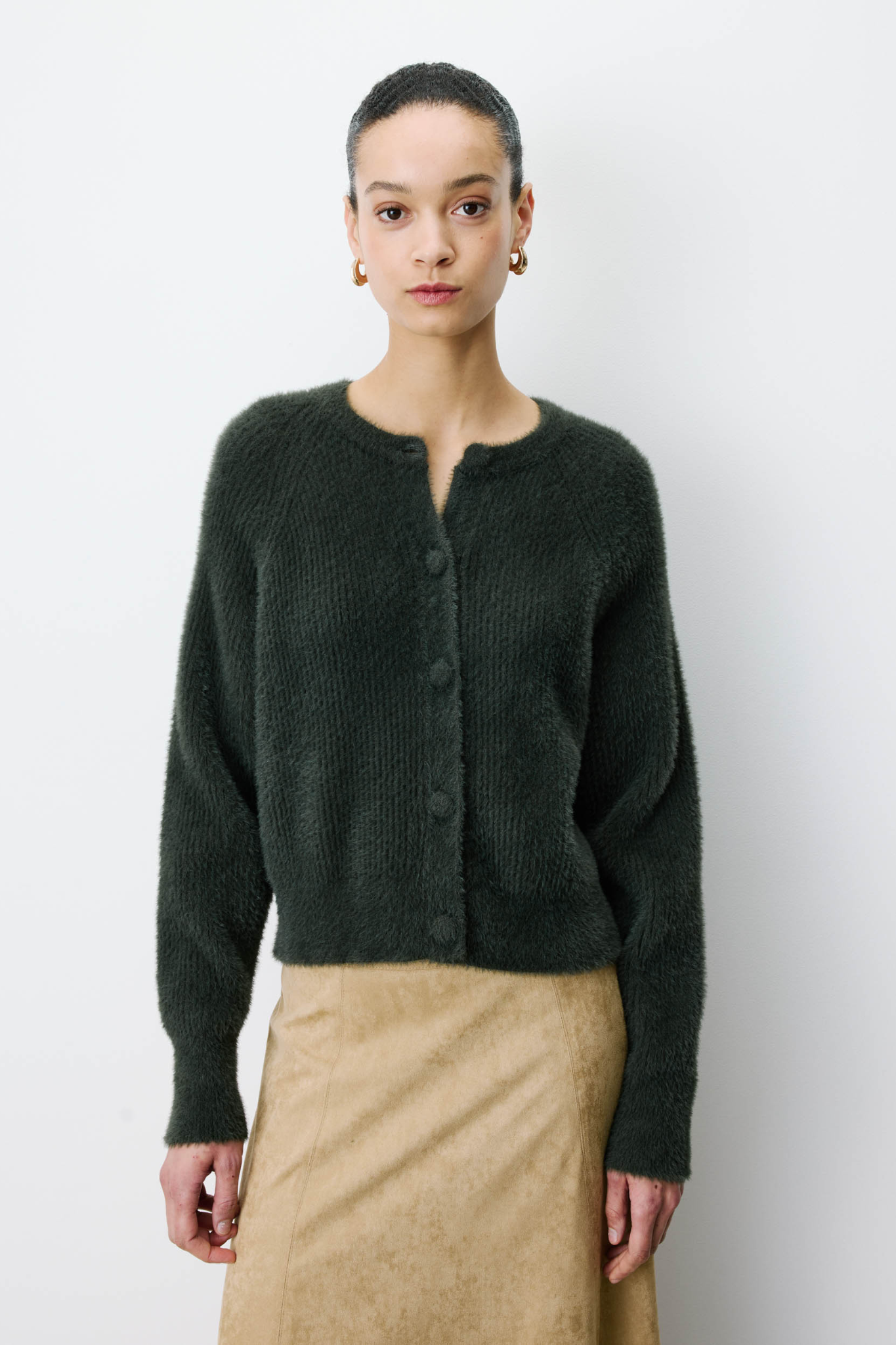 ALERON CARDIGAN - KHAKI