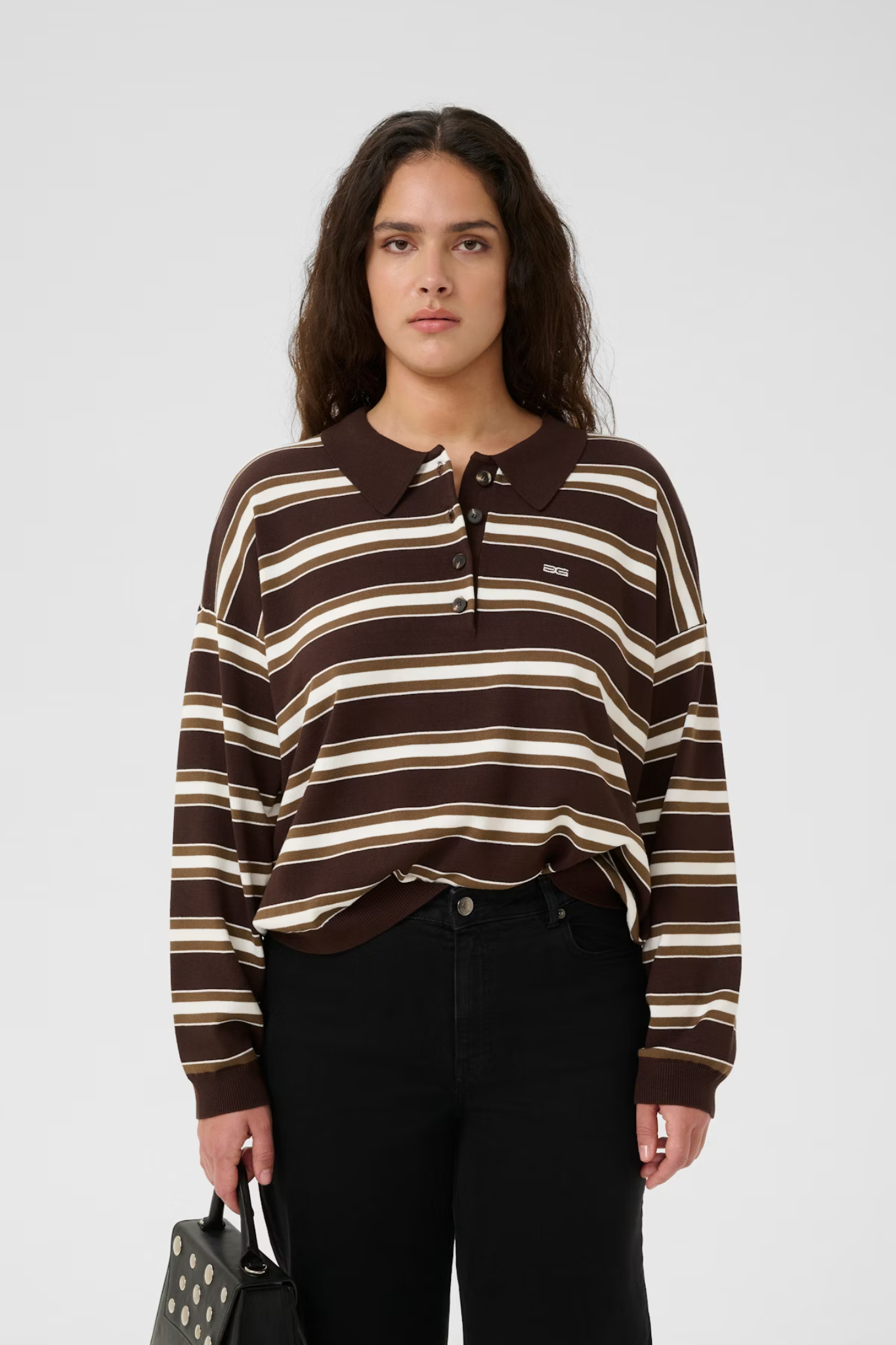 PAIGE POLO PULLOVER - MOLÉ/ DARK BEECH/