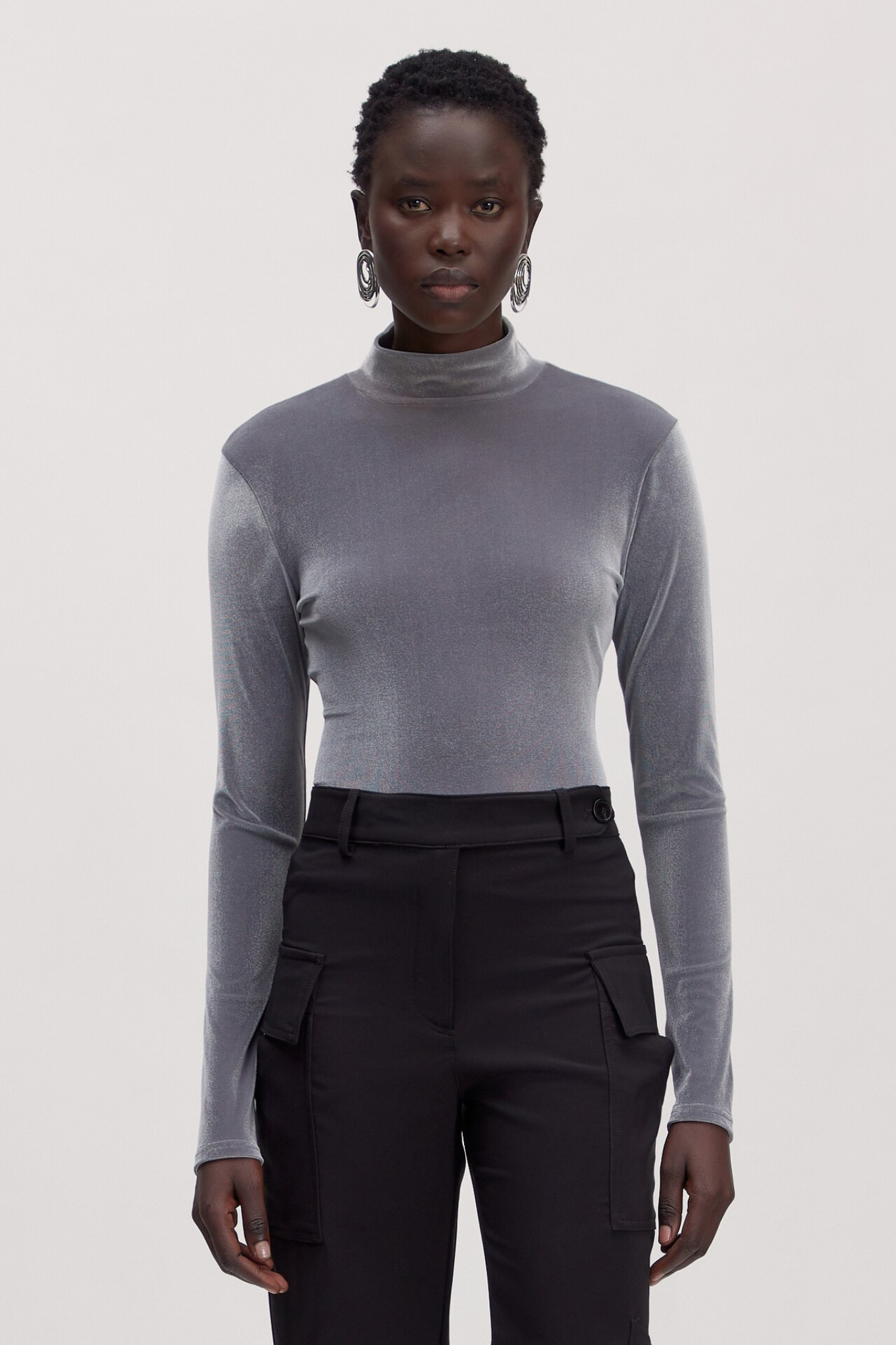 FIORE LONGSLEEVE TOP - GRANITE GREY