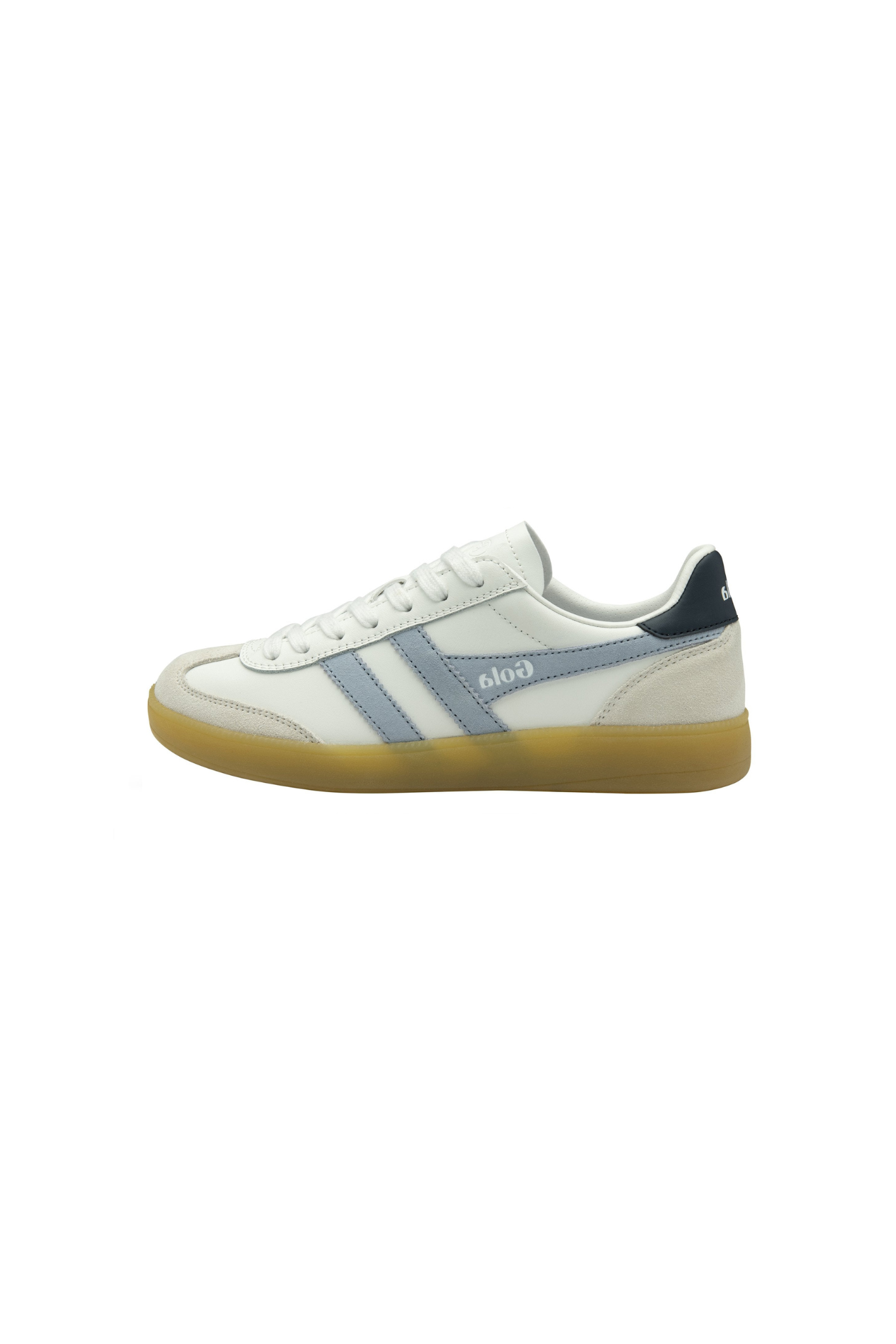 GOLA VIPER LEATHER SNEAKERS WOMEN - WHITE/AIR/NAVY/GUM. Side view
