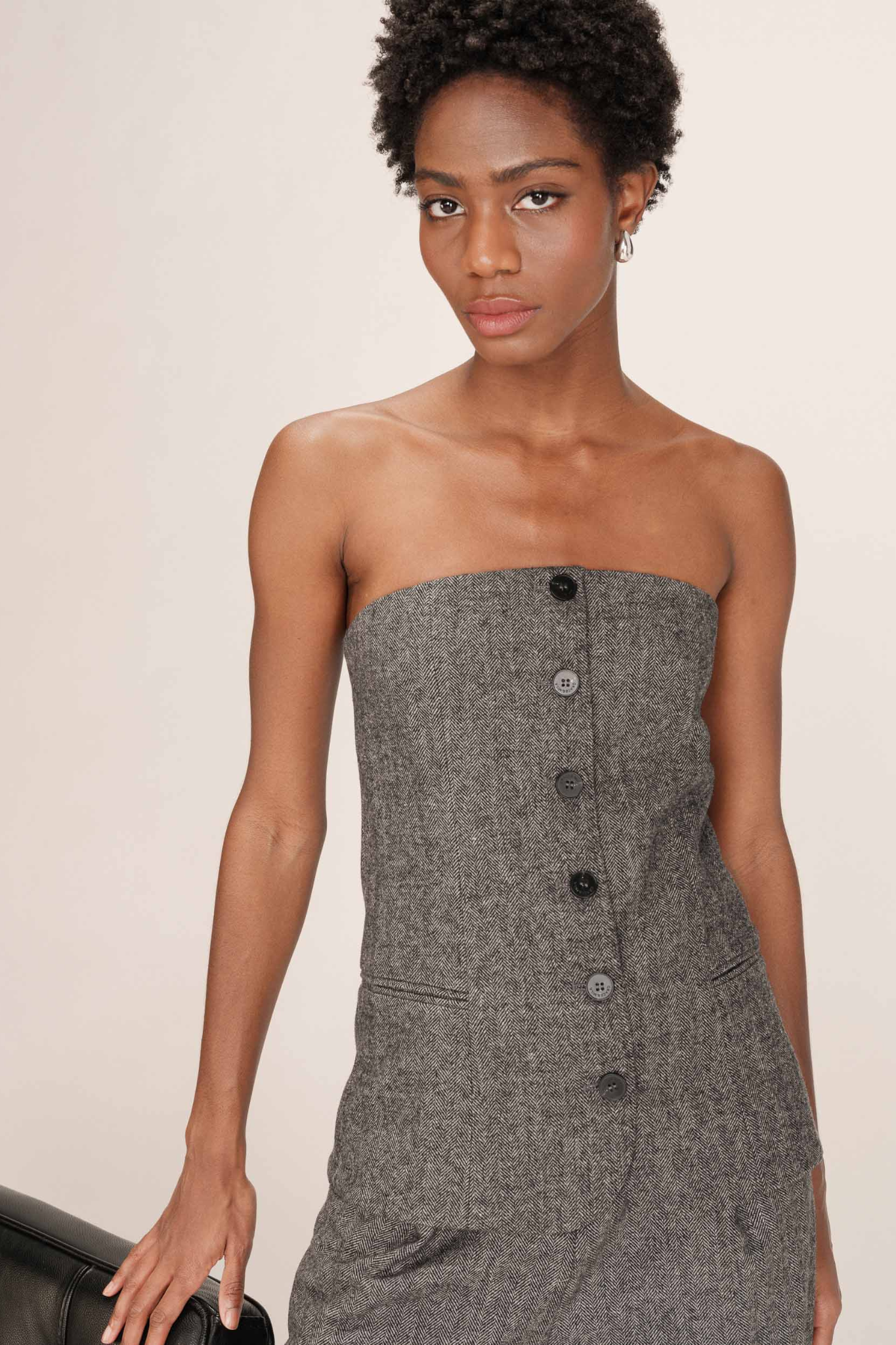 TANDEM STRAPLESS TOP - ANTHRACITE