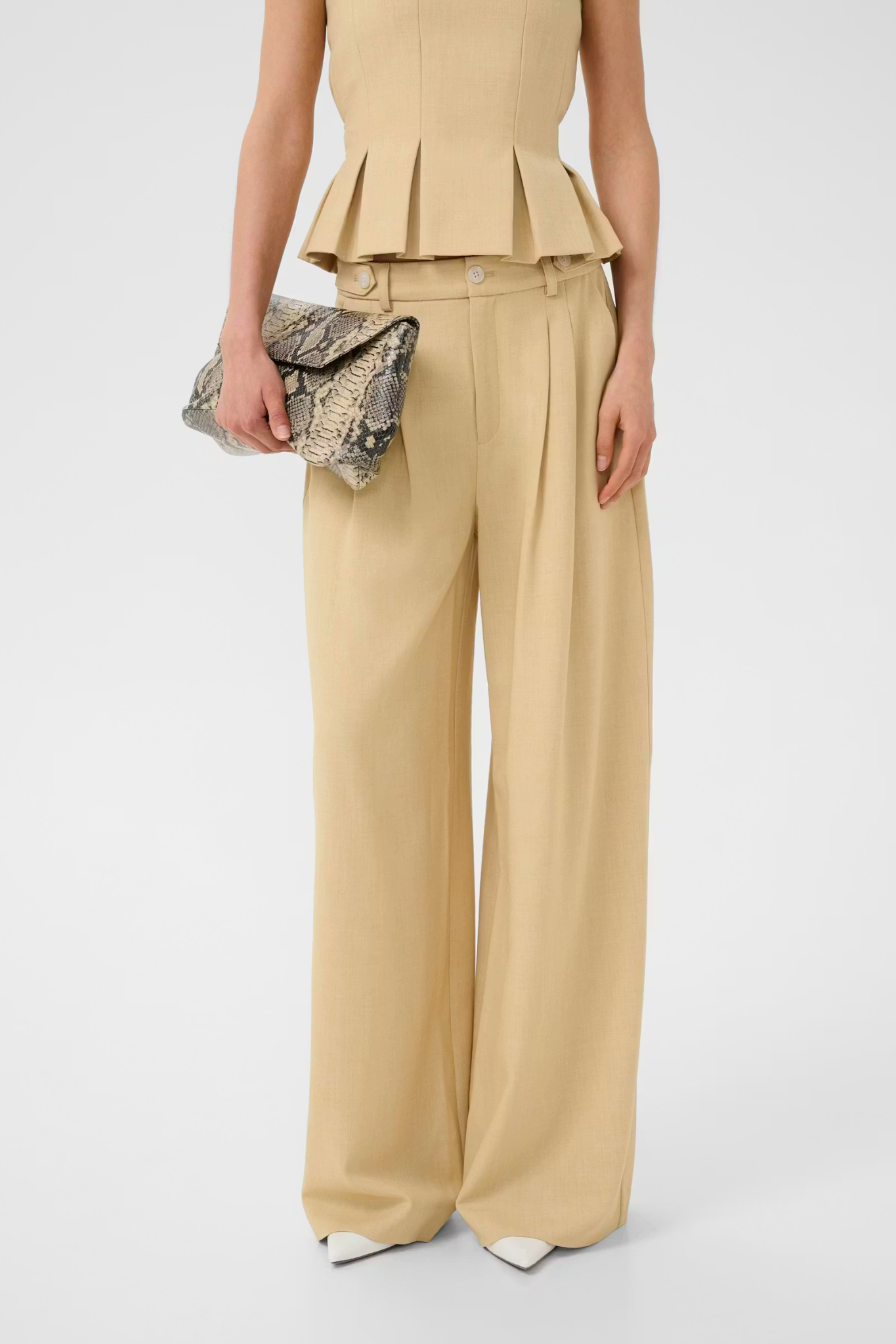 STACY PANTS - PALE HAY MELANGE