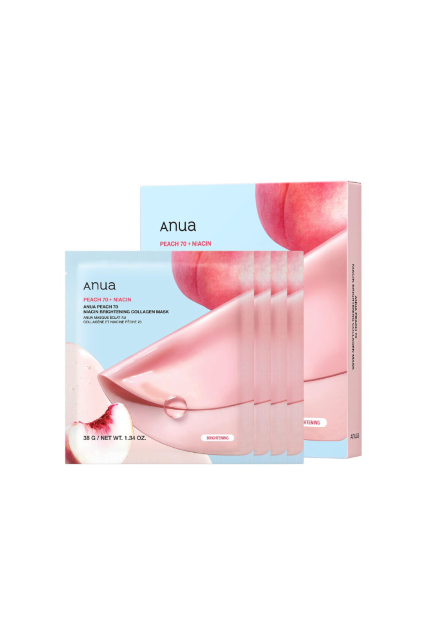 PEACH 70 NIACIN BRIGHTENING COLLAGEN MASK ( 4 SHEETS )