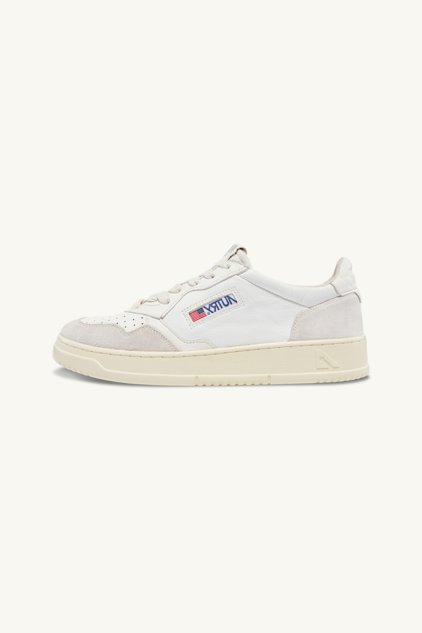 AULM-GS30 - MEDALIST LOW SNEAKERS IN WHITE GOATSKIN AND SUEDE