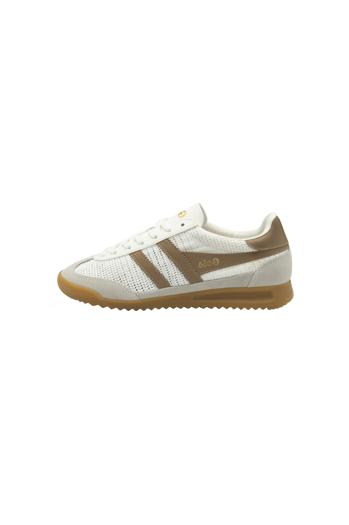 GOLA TORNADO ZEPHYR SNEAKERS WOMEN - OFF WHITE/LIGHT CARAMEL. Side view