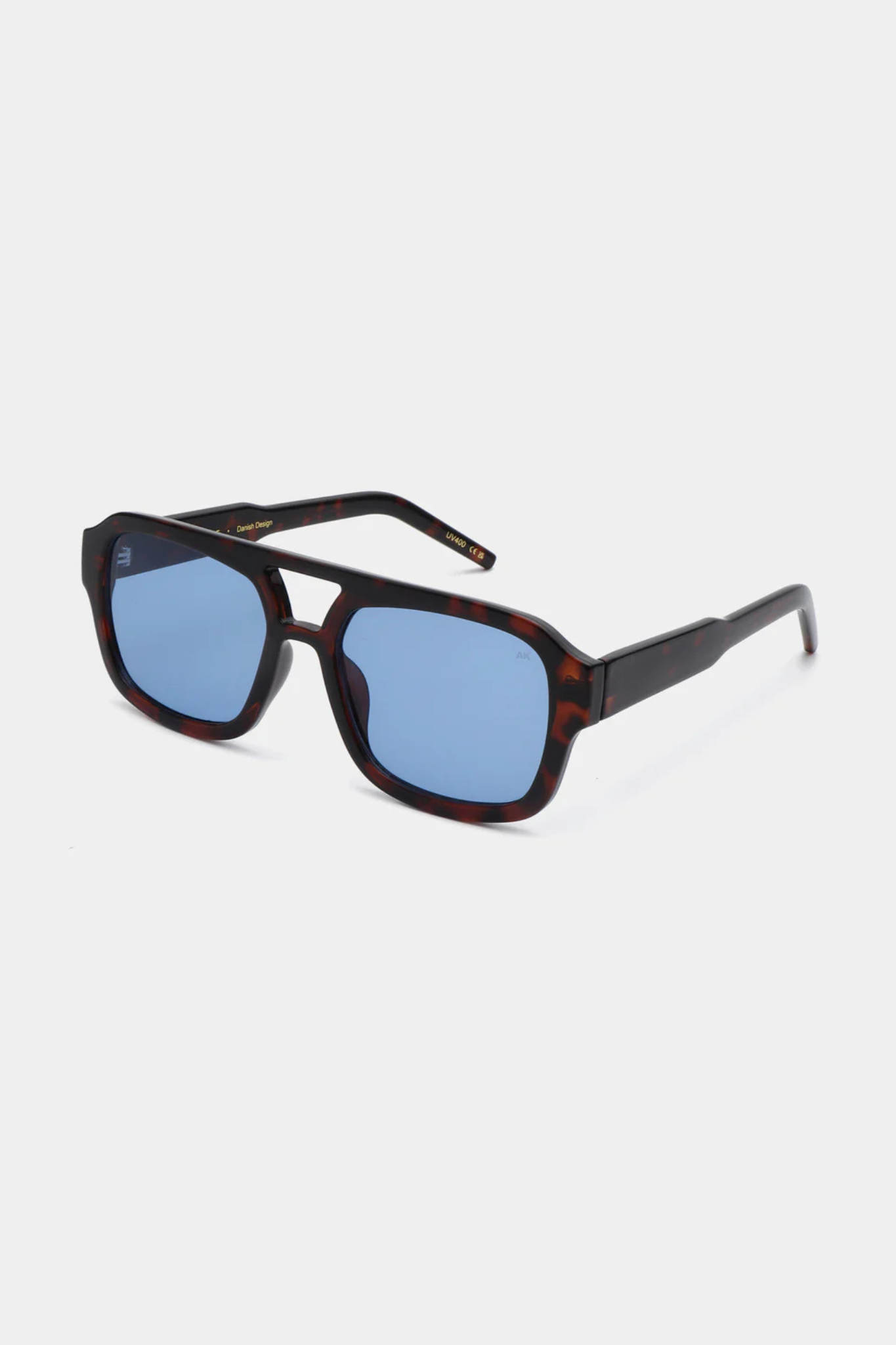 A. Kjaerbede kaya sunglasses in demi tortoise (blue lens). Front view