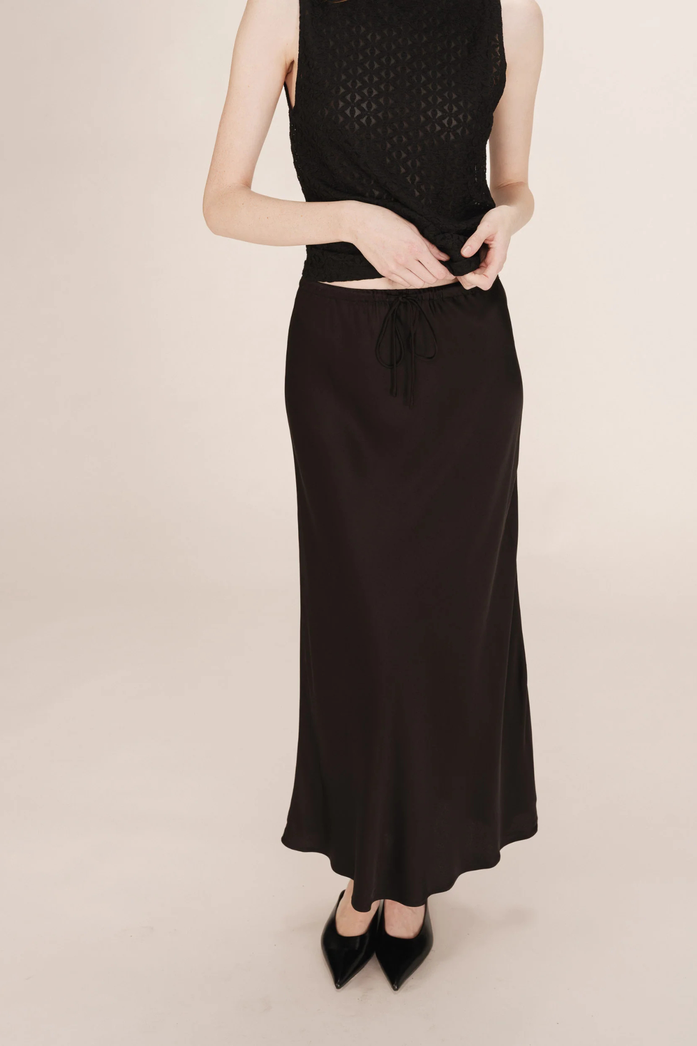 TALMAS LONG SKIRT - BLACK