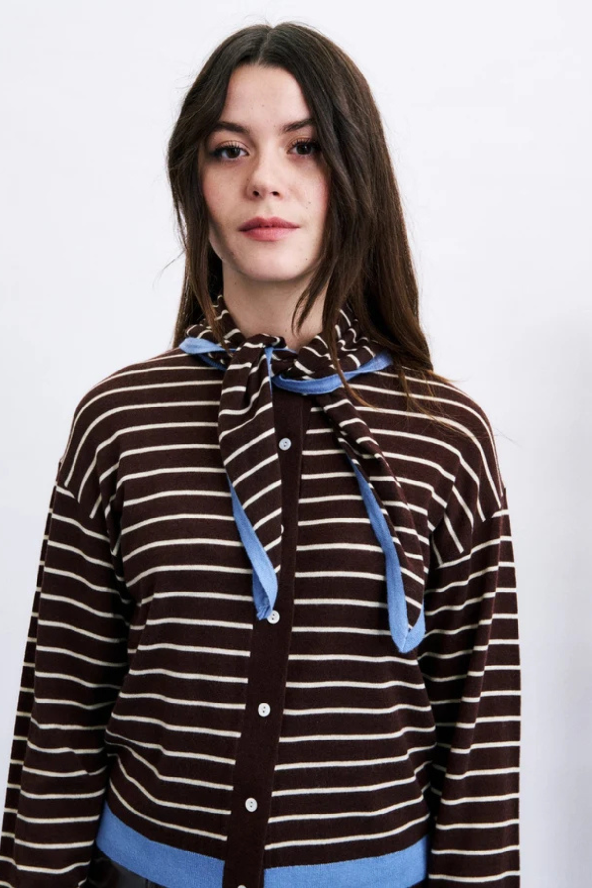 KASTRO SET CARDIGAN SCARF - ICE BROWN