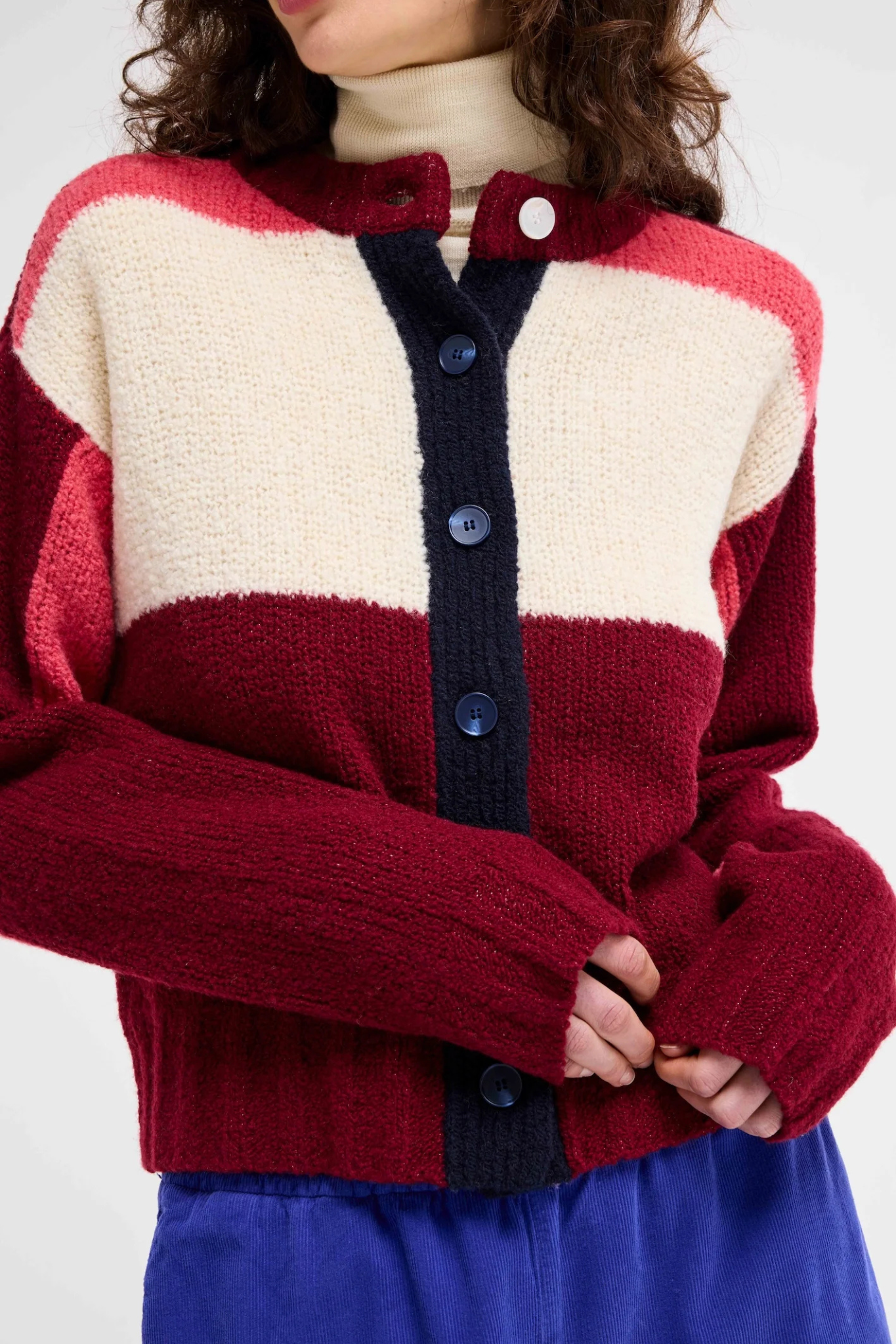 KRASNER CARDIGAN - BURGUNDY