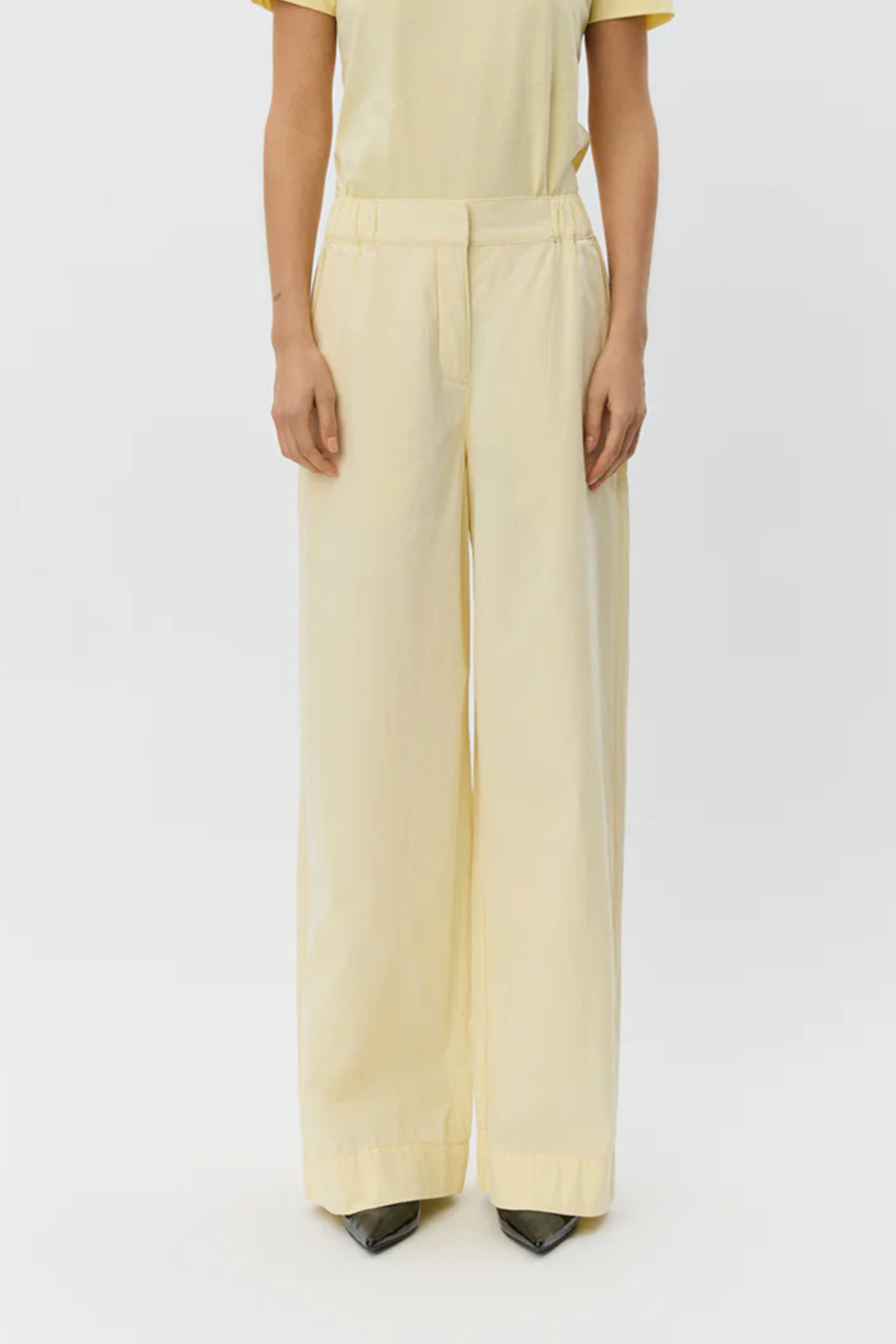 REINE WIDE LEG PANTS - LIGHT YELLOW