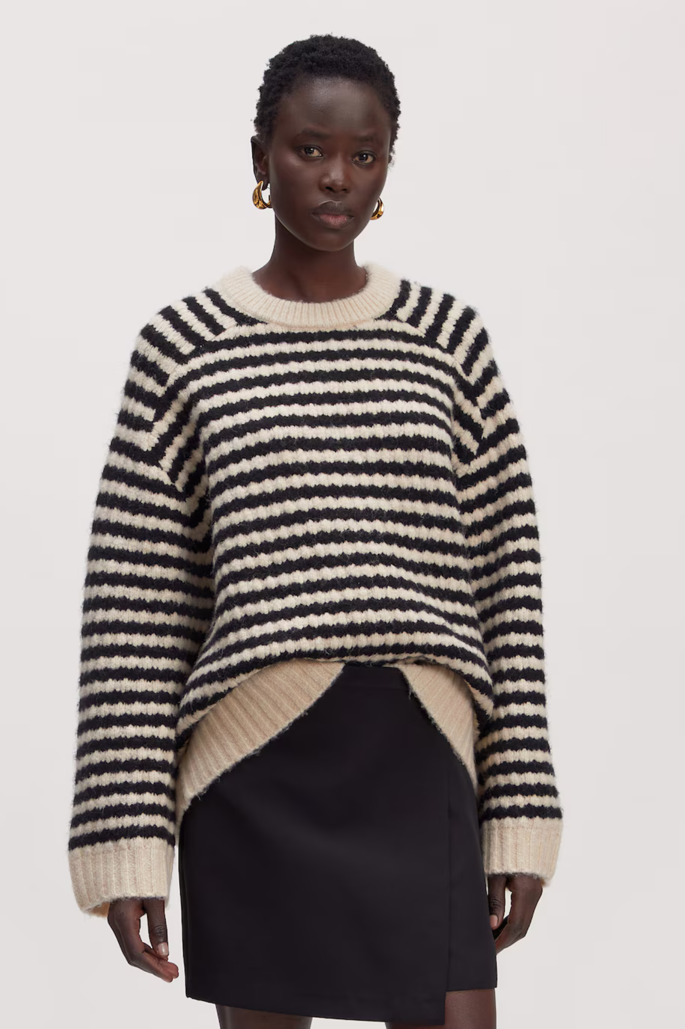 LENNON WOOL JUMPER - BLACK/RAINY DAY