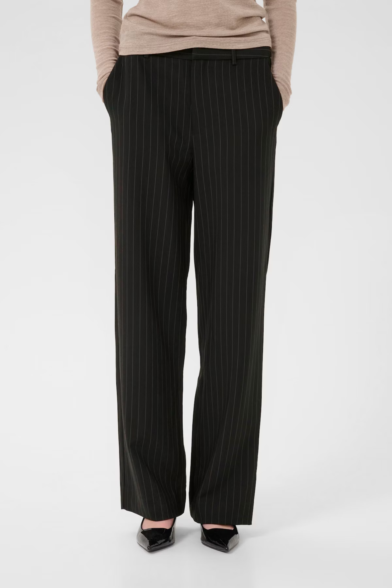 JOELLE MW PANTS - BLACK PINSTRIPE
