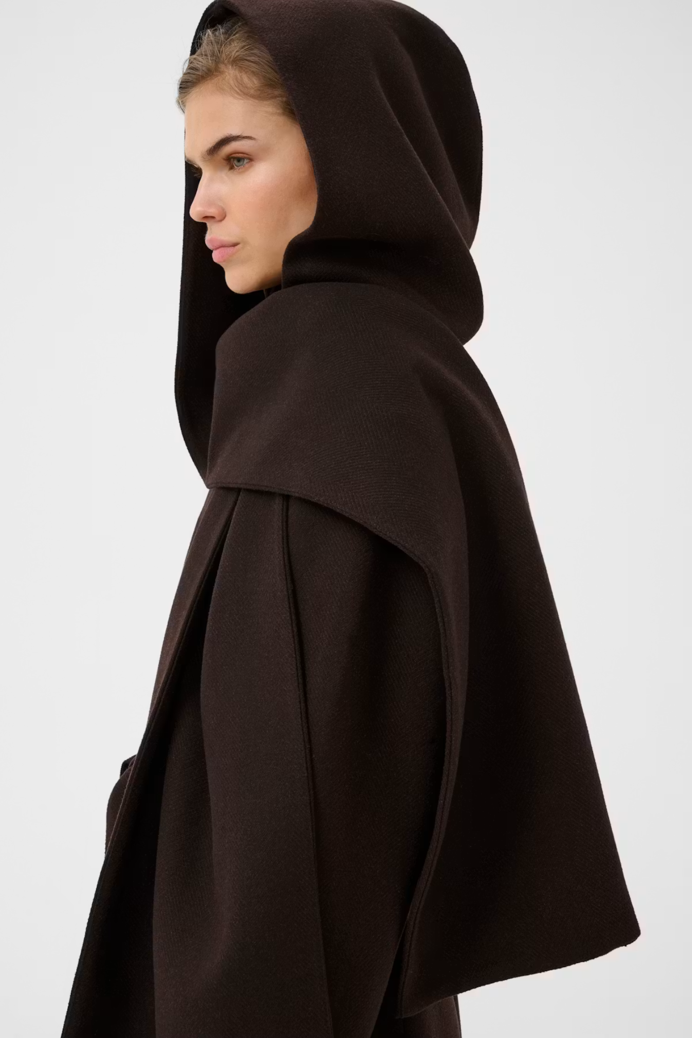 VENJA HOOD SCARF - GANACHE