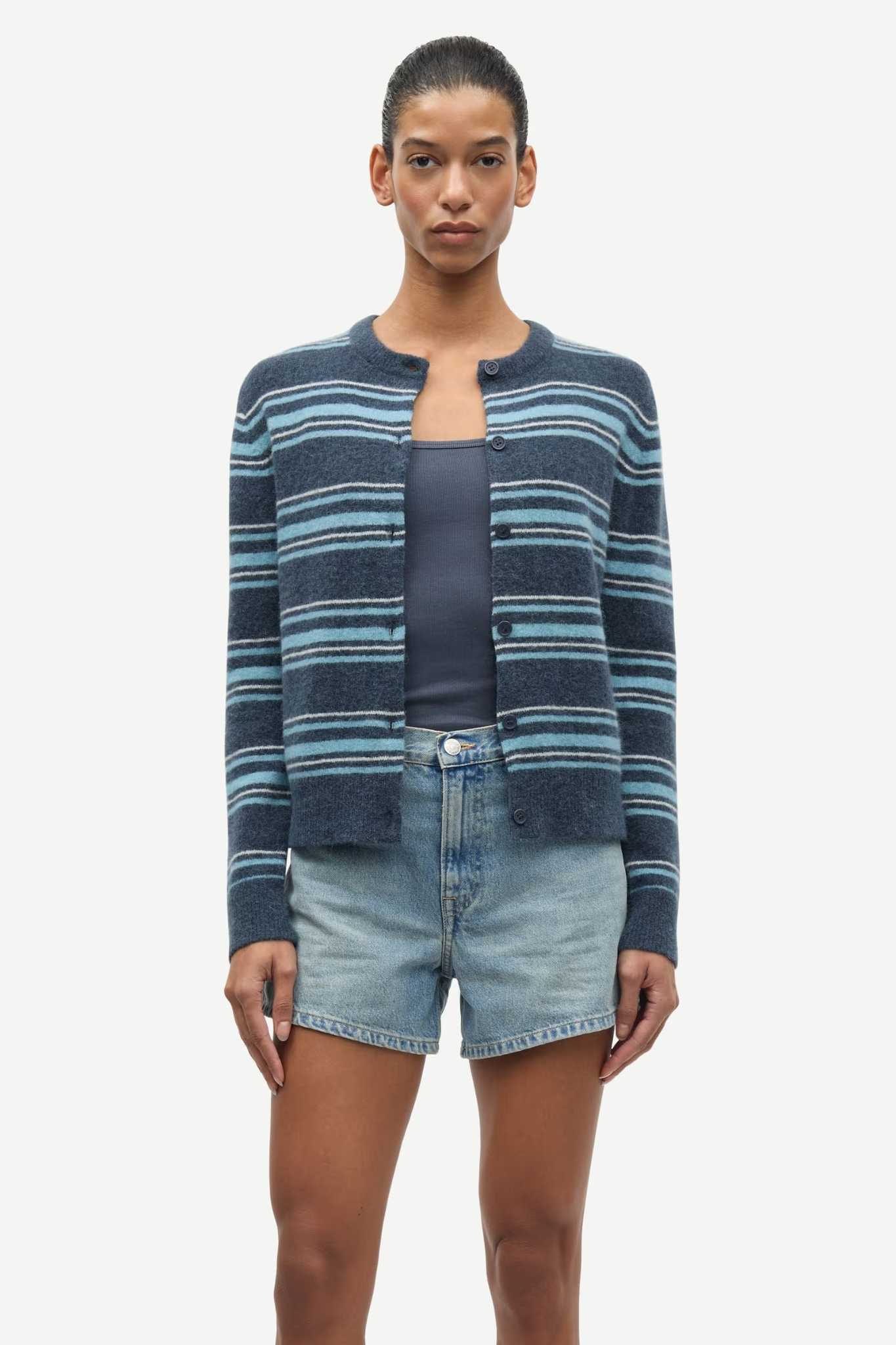 NOR SHORT CARDIGAN - OMBRE BLUE