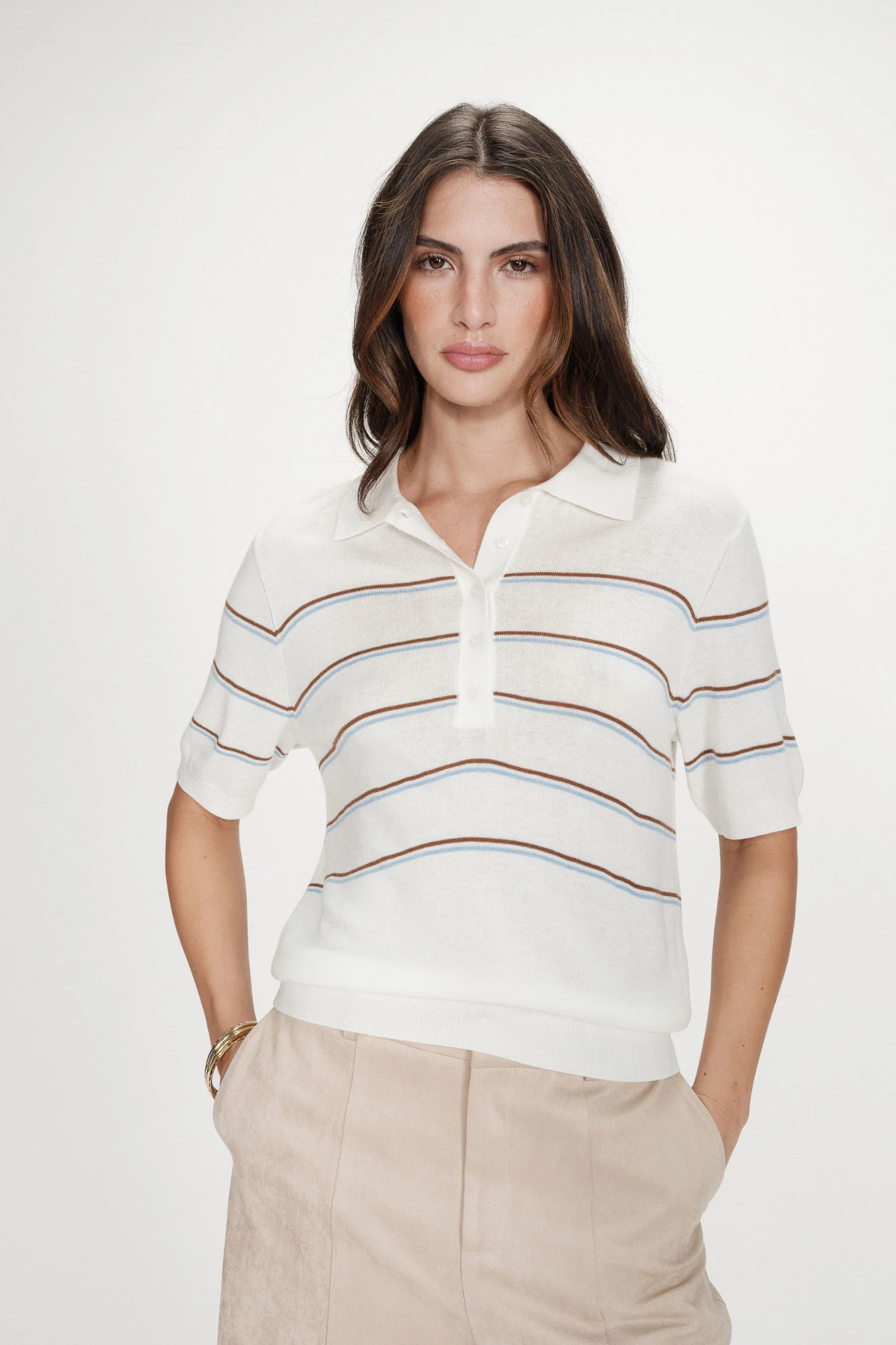 VERACRUZ POLO SHIRT - ECRU