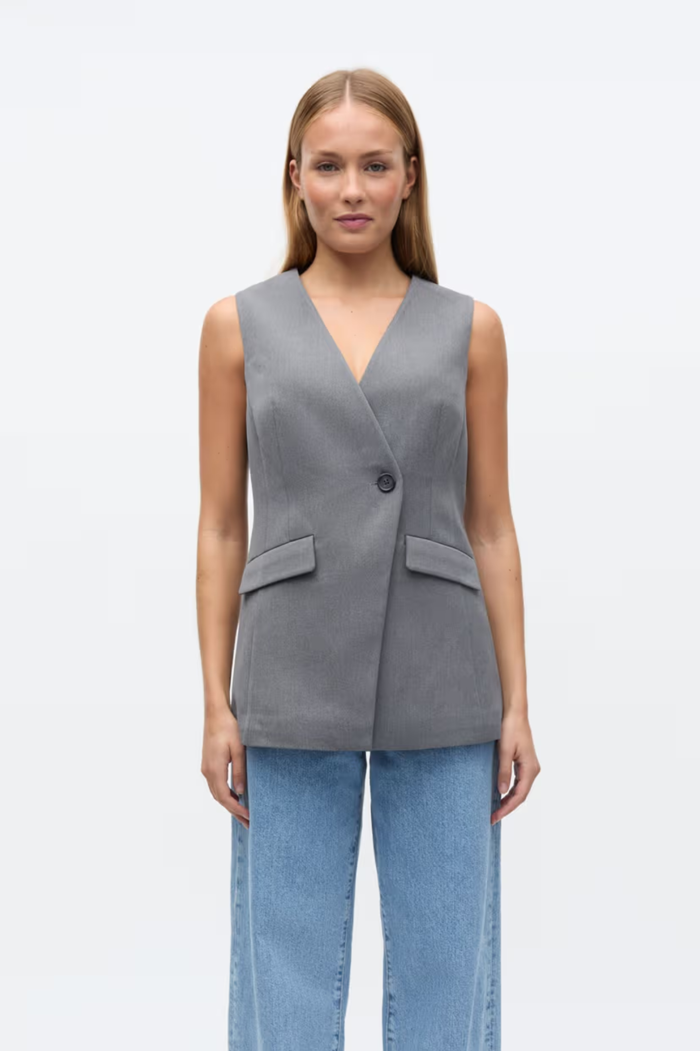 RAYE VEST - MID GREY MEL