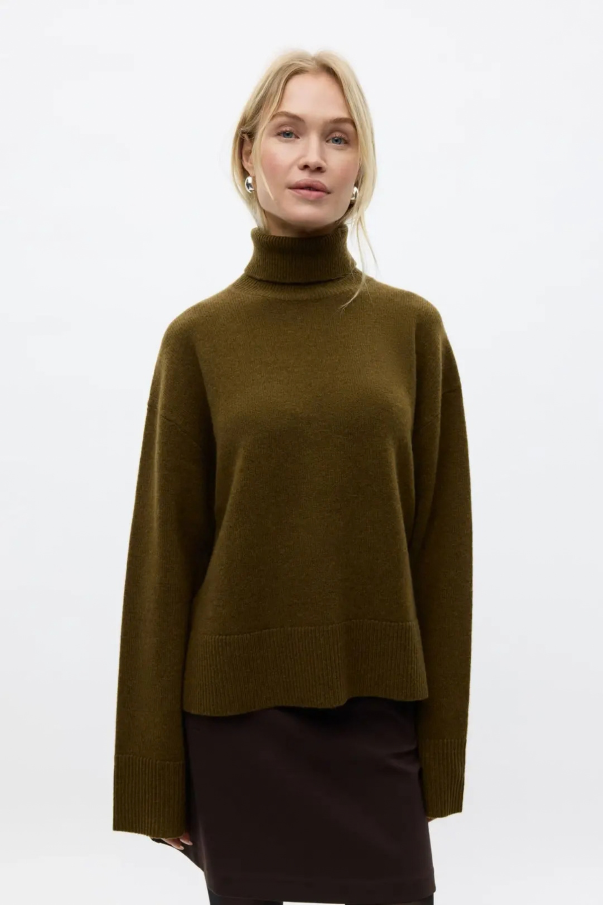 ELISE LS KNIT - DARK OLIVE