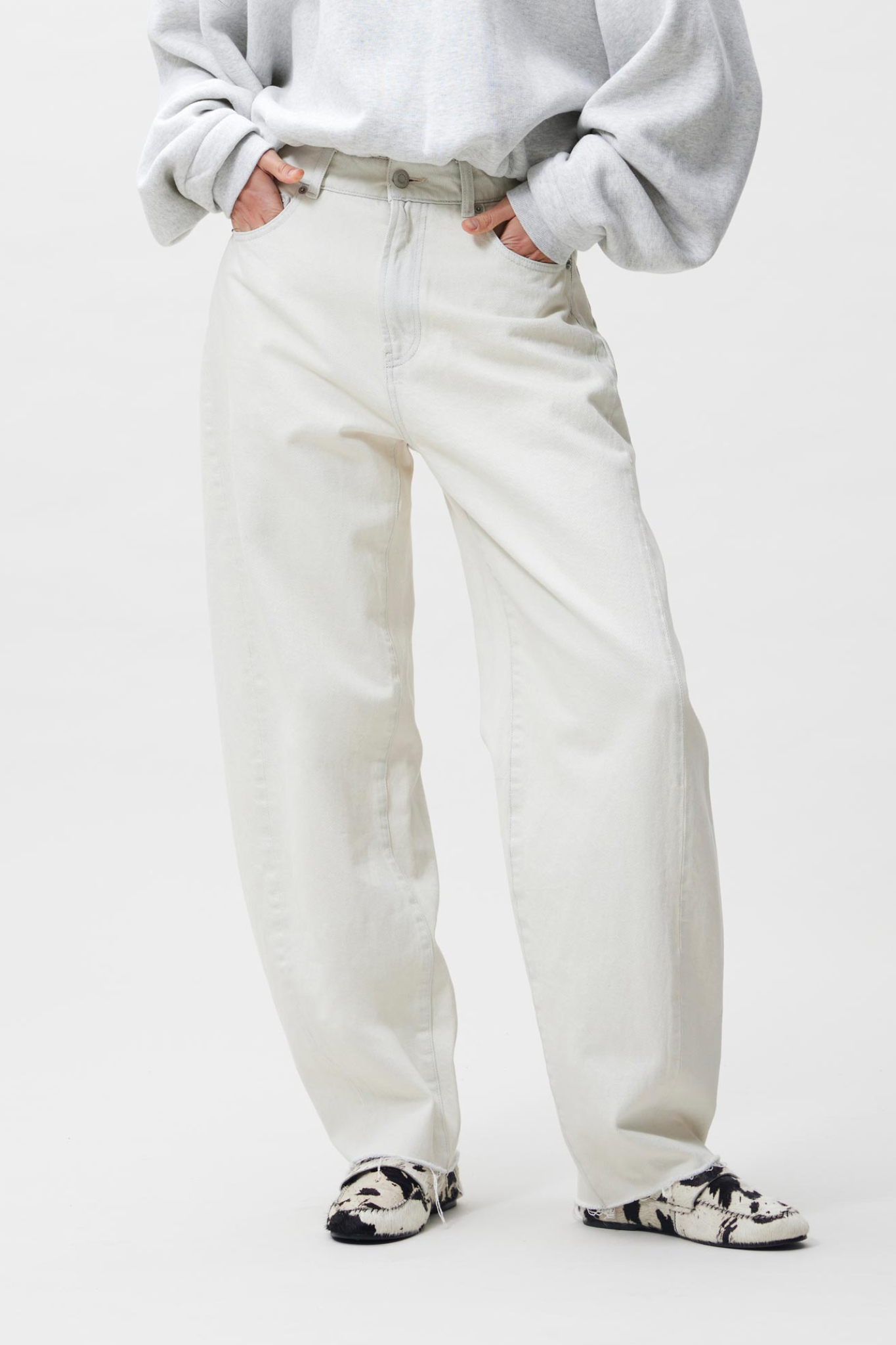 SUPER BARREL FIT JEANS - BONE