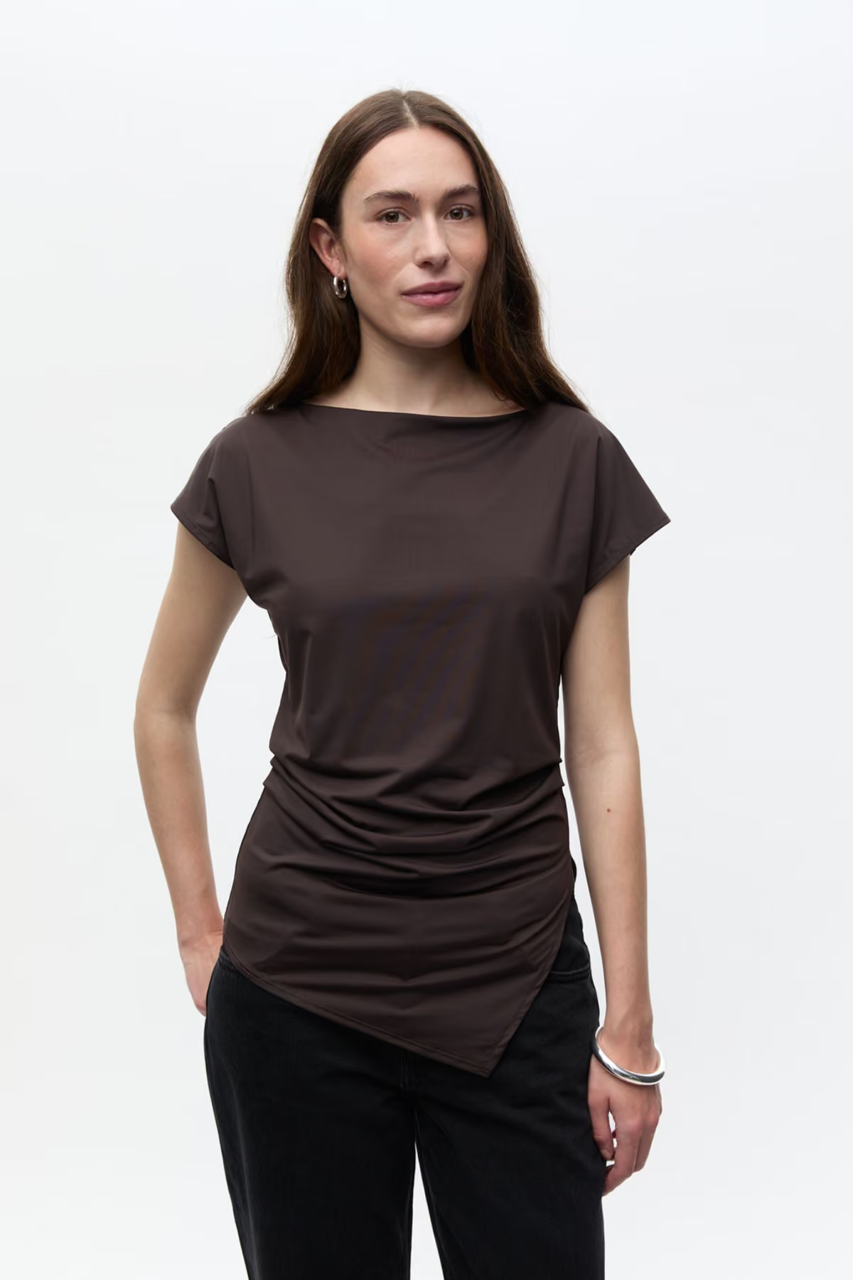 SCORPION WAIST SS TOP - CHOCOLATE TORTE
