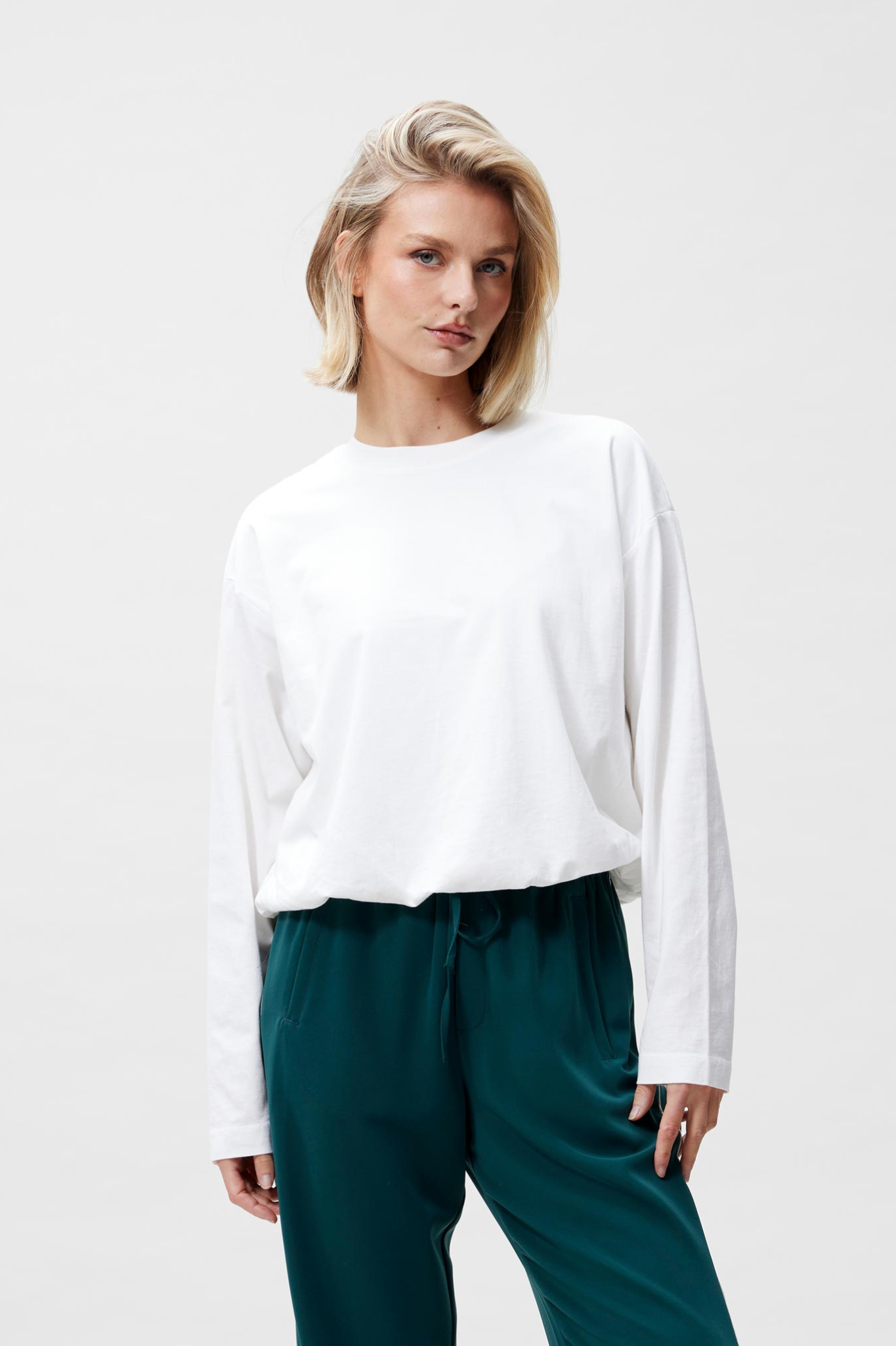 TUCK IN LONG SLEEVE T-SHIRT - OFF WHITE