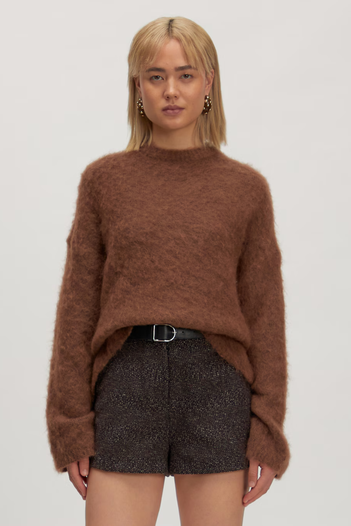 BAILEE MOHAIR SWEATER - FONDUE FUDGE
