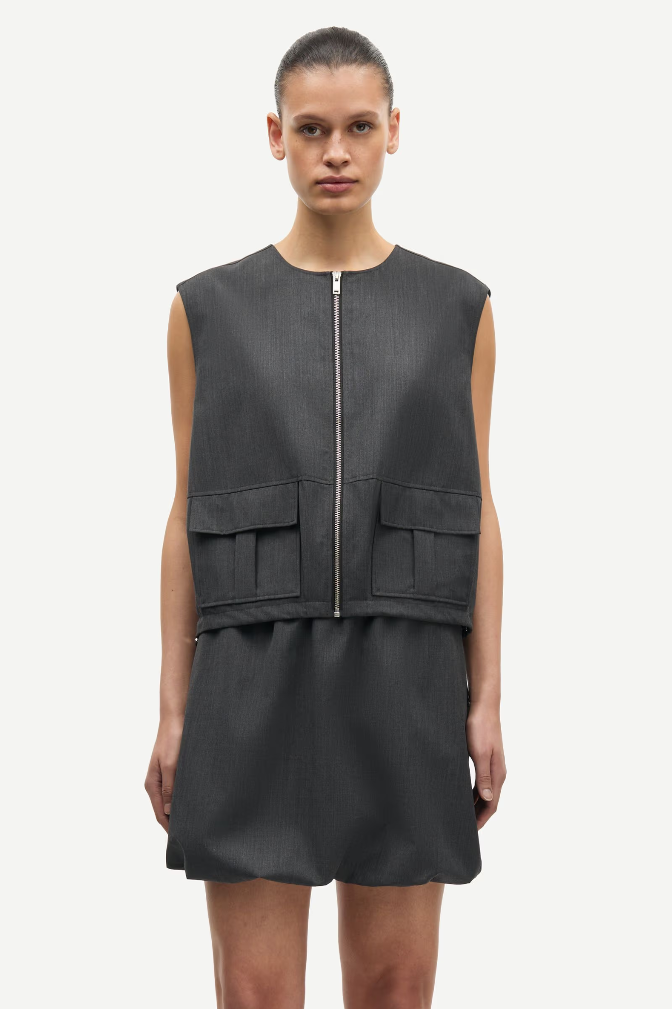 KELLY VEST - DARK GREY MEL