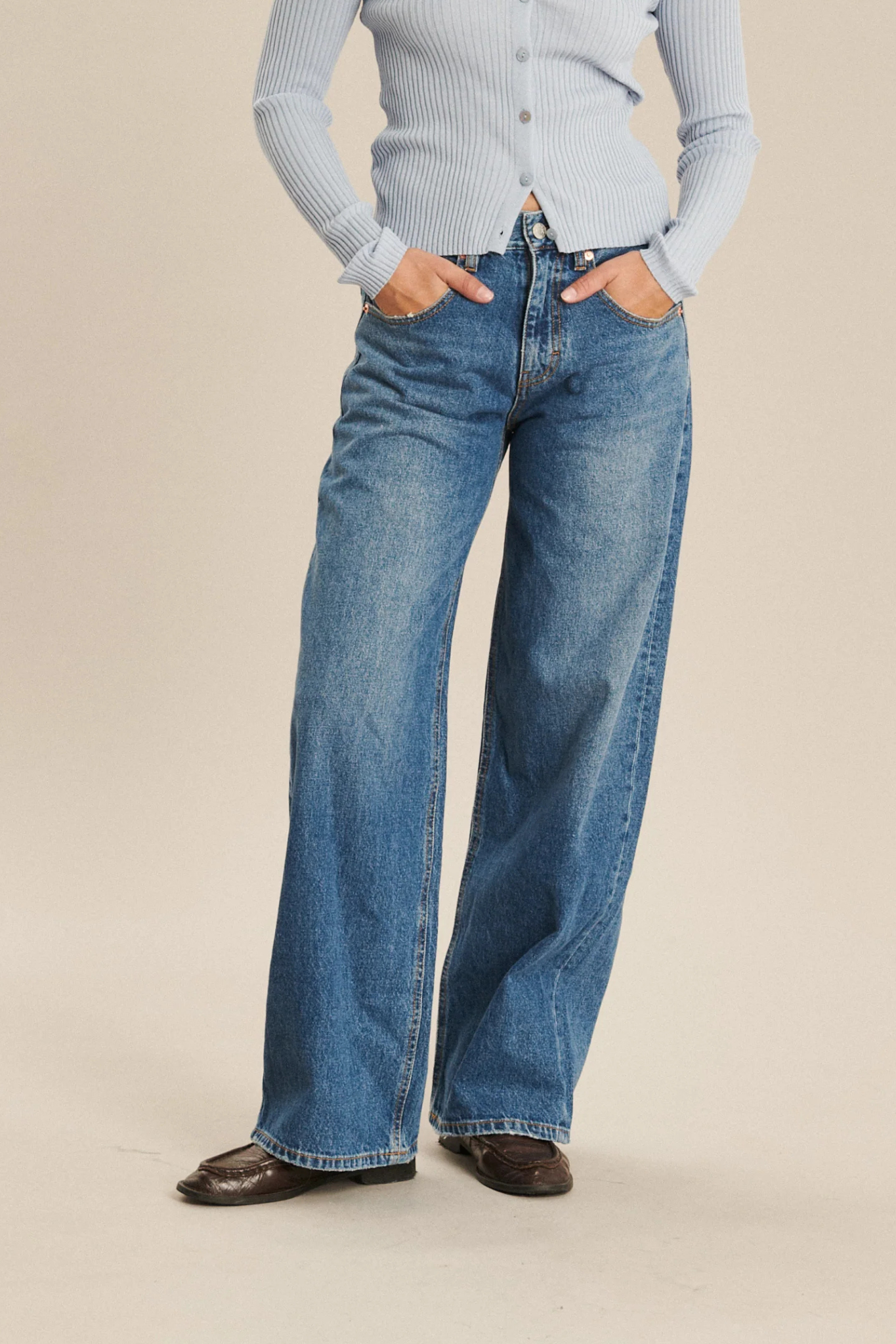 RIVER DENIM JEANS - MID BLUE