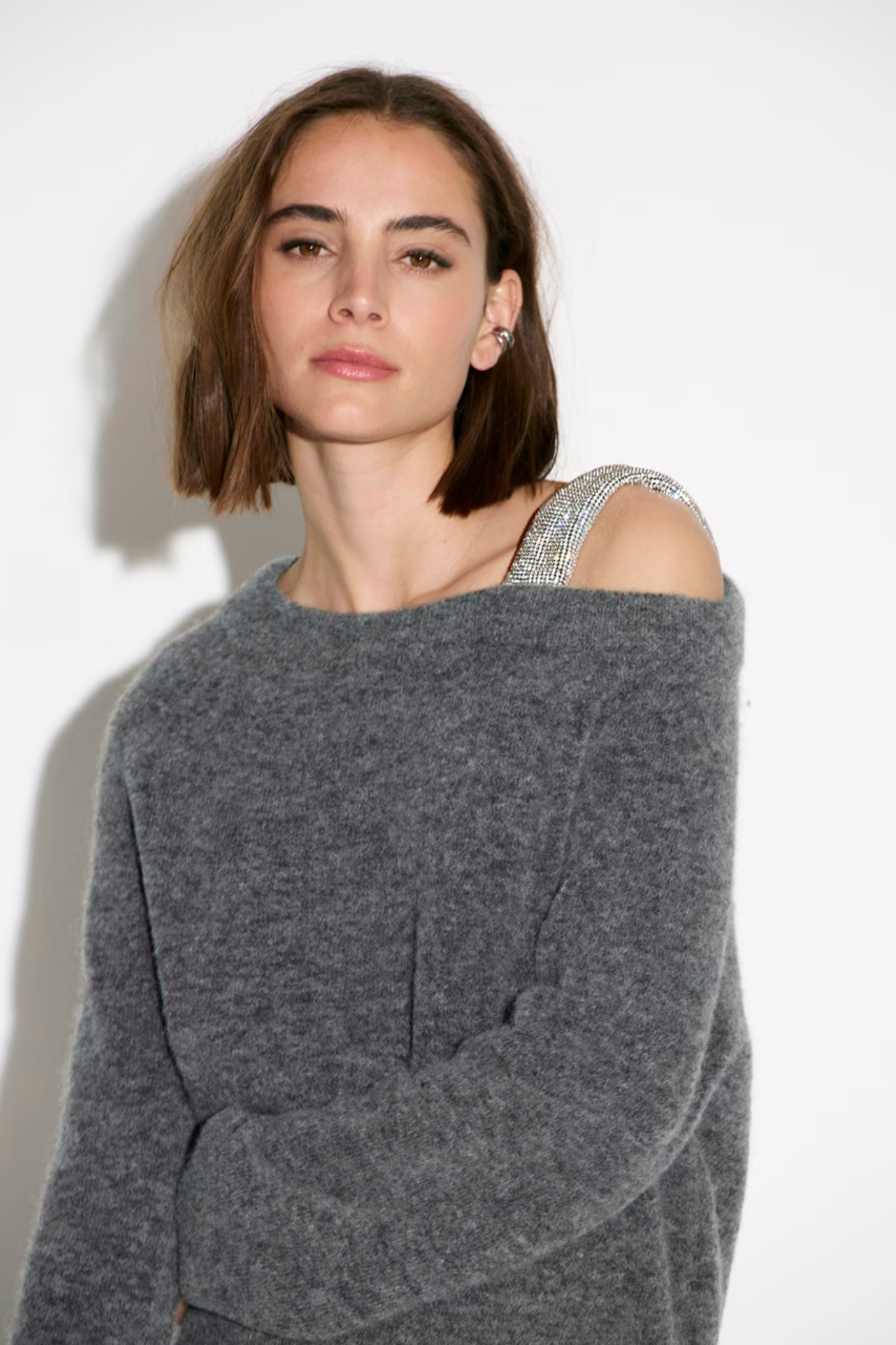 YONKA GLAM SWEATER - DARK HEATHER GREY