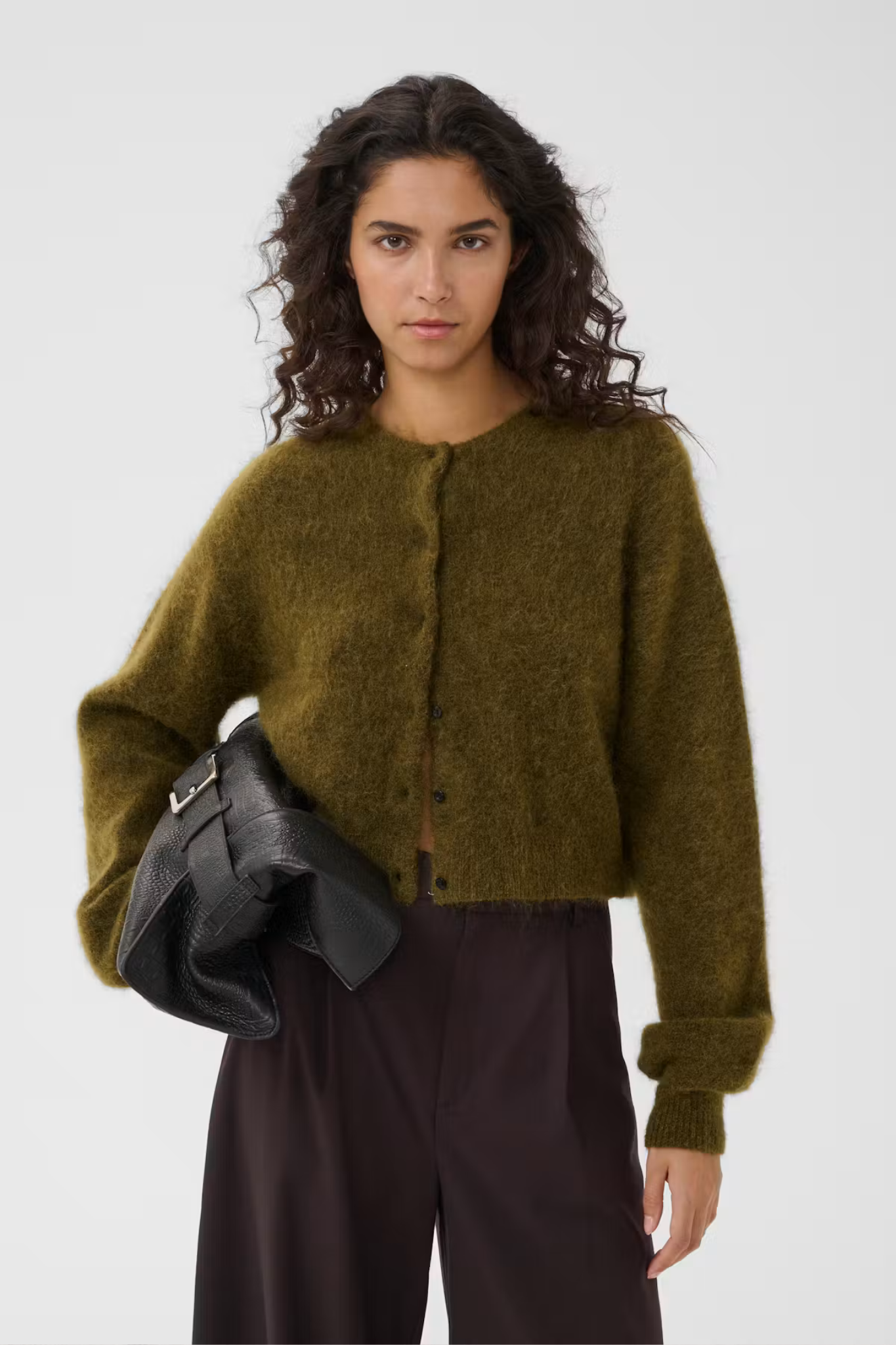 DEBBIE SHORT CARDIGAN - PLANTATION MELANGE