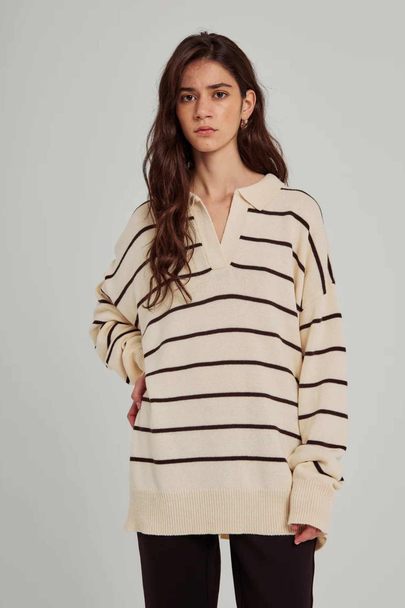 CANTO KNIT TOP - BROWN STRIPE