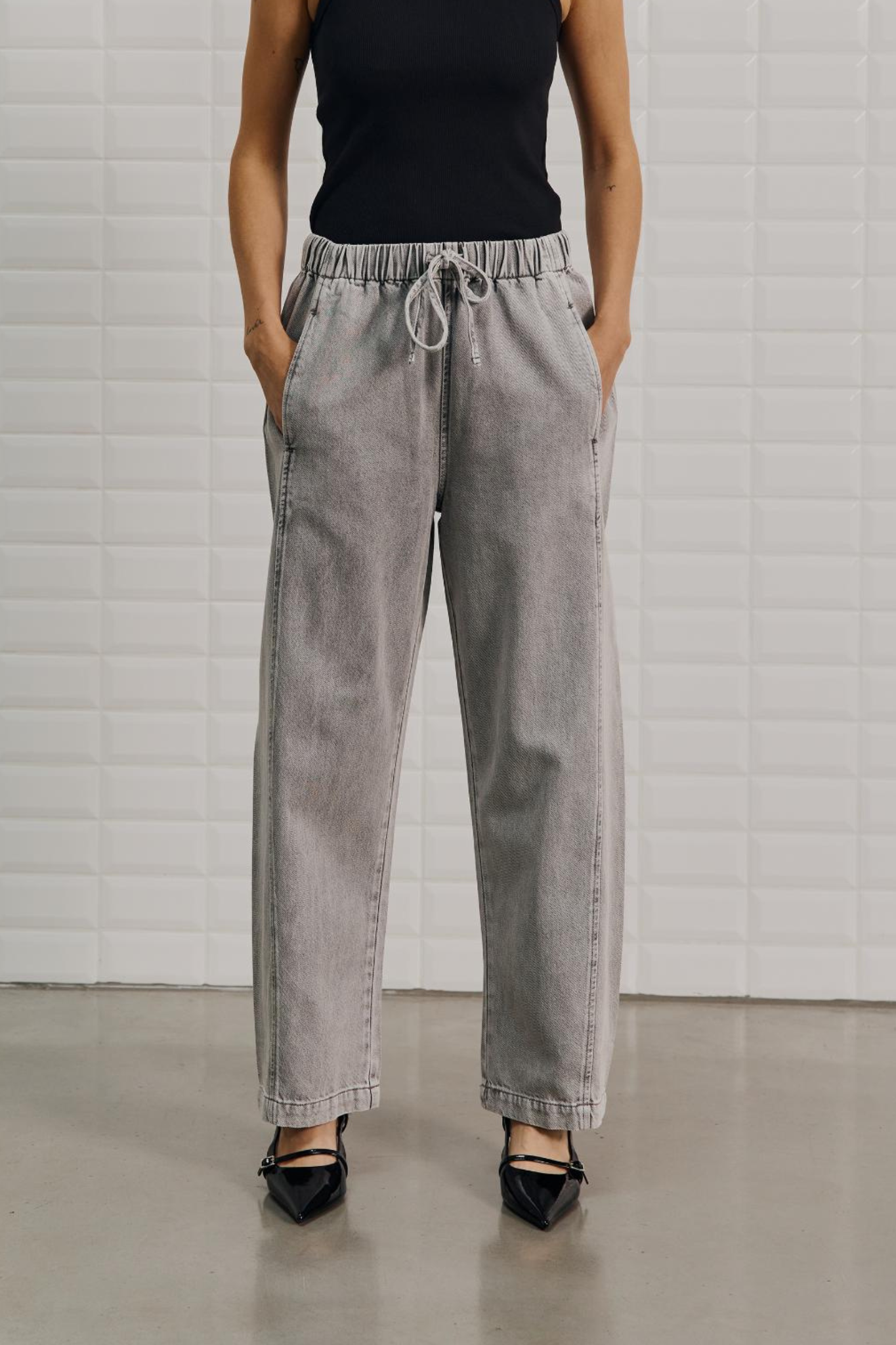 PENELOPE DENIM PANT - SPRING GREY